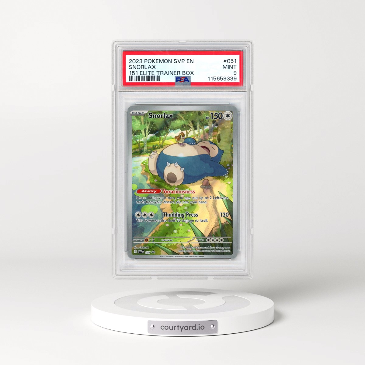2023 Pokémon Svp EN-SV Black Star Promo #051 Snorlax - 151 Elite Trainer Box (PSA 9 MINT)