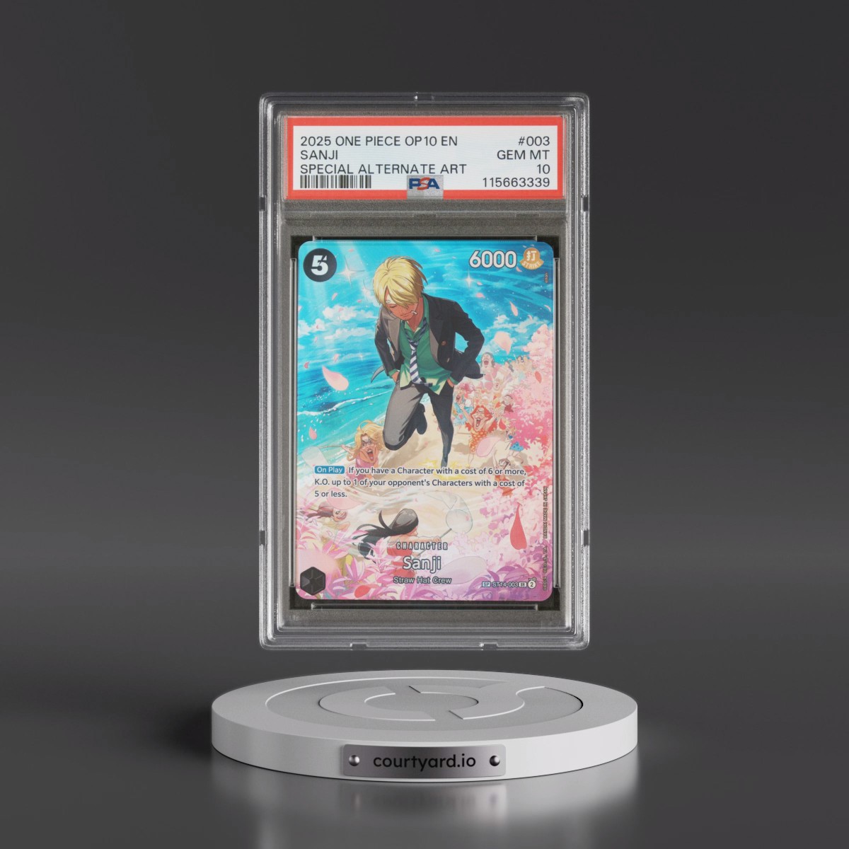 2025 One Piece OP10-Royal Blood #003 Sanji - Special Alternate Art (PSA 10 GEM MINT)