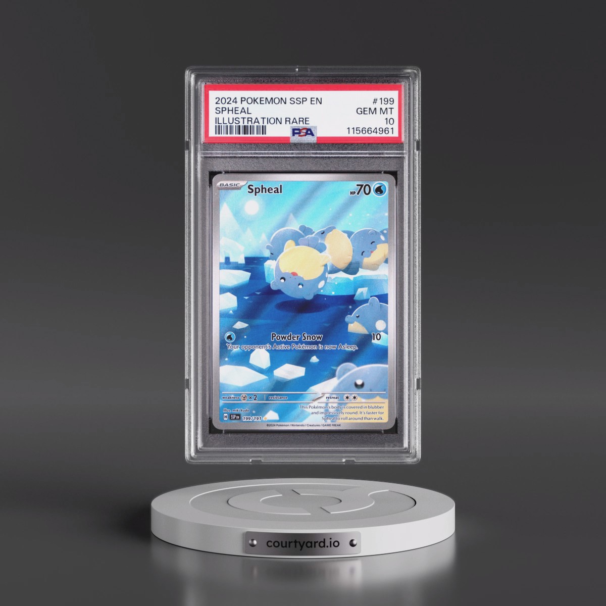 2024 Pokémon Ssp EN-Surging Sparks #199 Spheal - Illustration Rare (PSA 10 GEM MINT)
