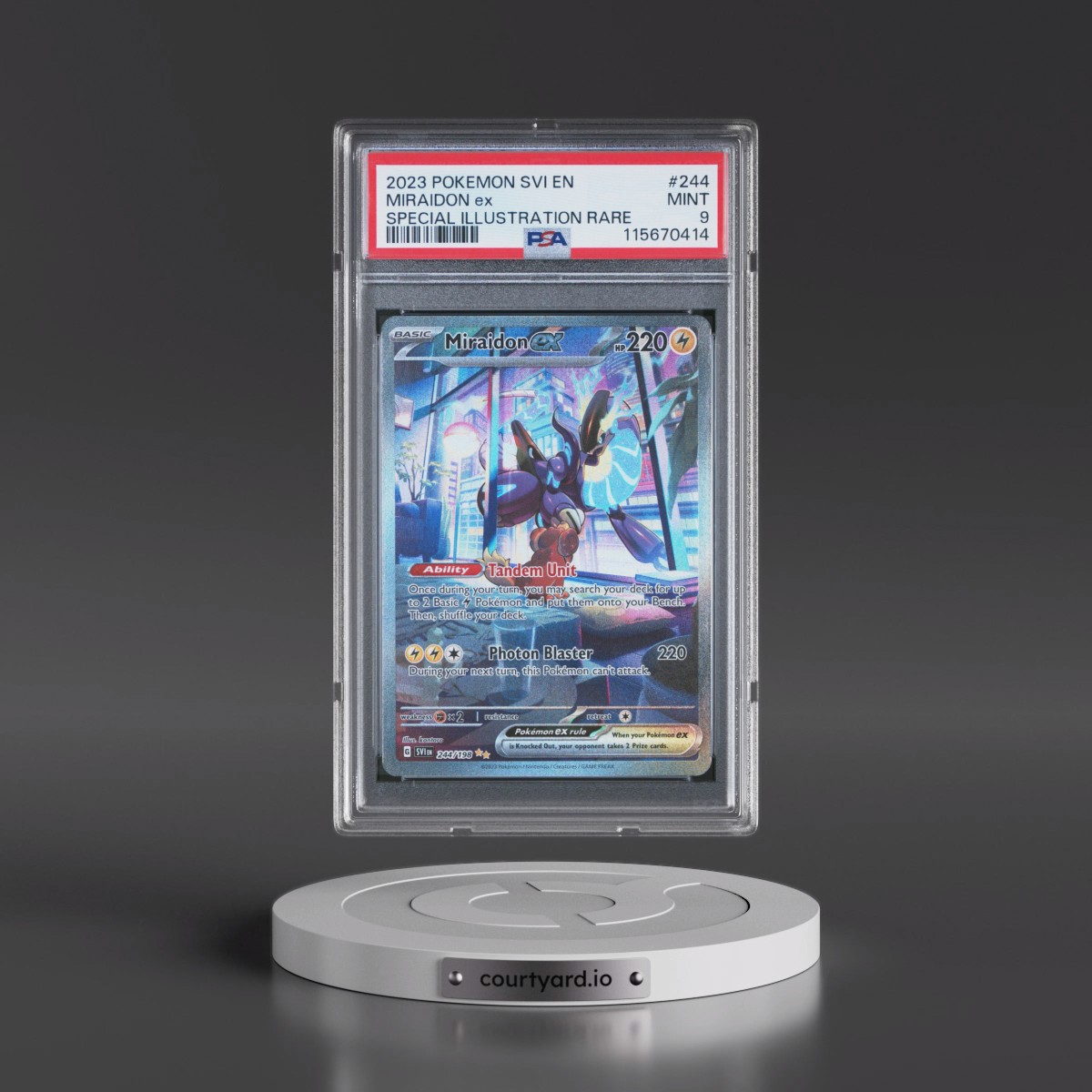 2023 Pokémon Svi EN-Scarlet & Violet #244 Miraidon EX - Holo Special Illustration Rare (PSA 9 MINT)