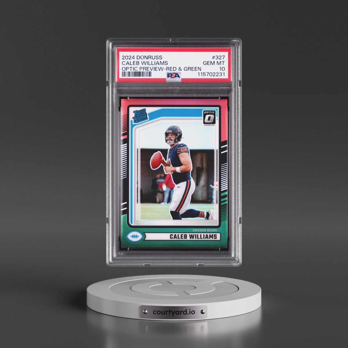 2024 Panini Donruss Caleb Williams - Optic Preview-Red & Green #327 PSA 10