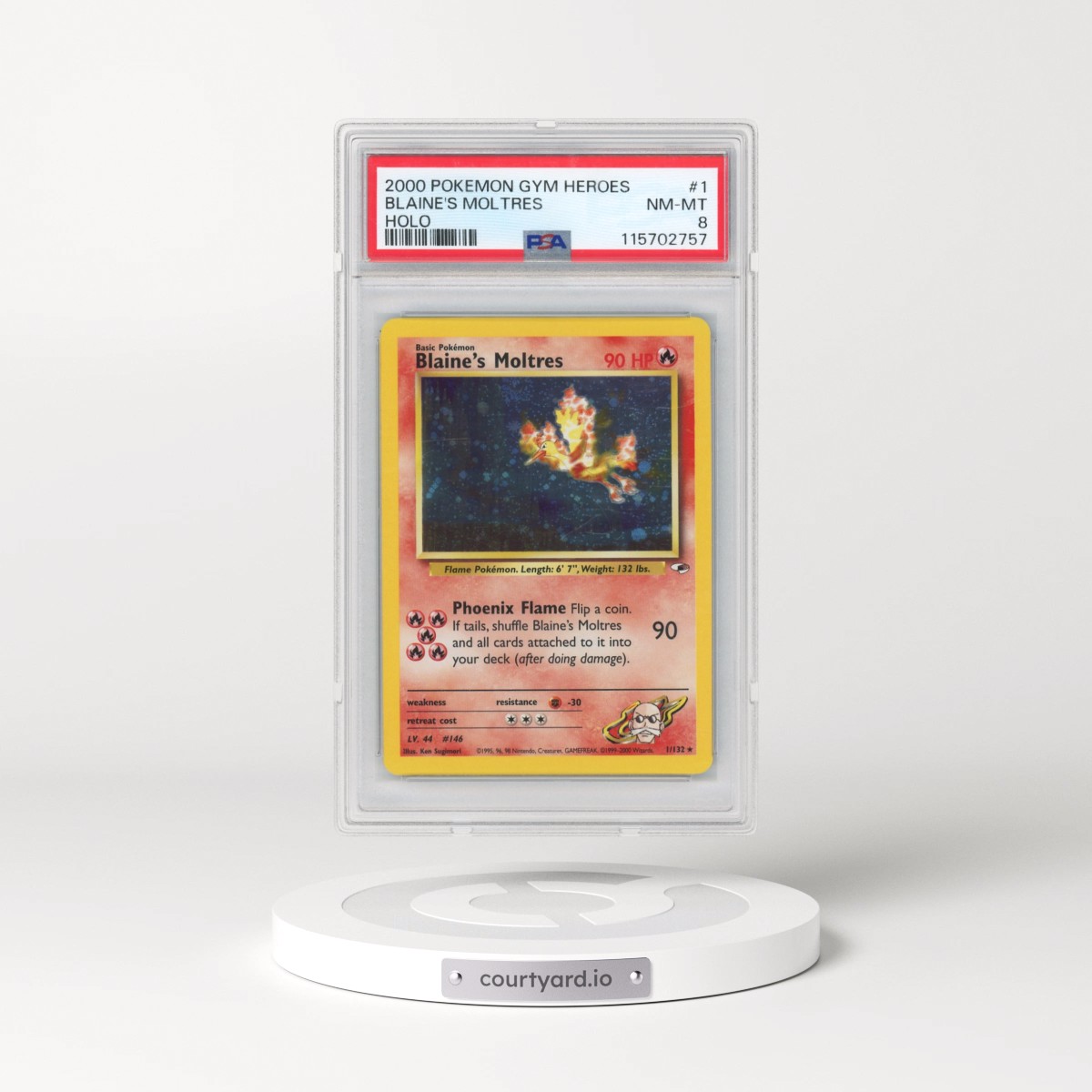 2000 Pokémon Gym Heroes #1 Blaine's Moltres - Holo (PSA 8 NM-MT)