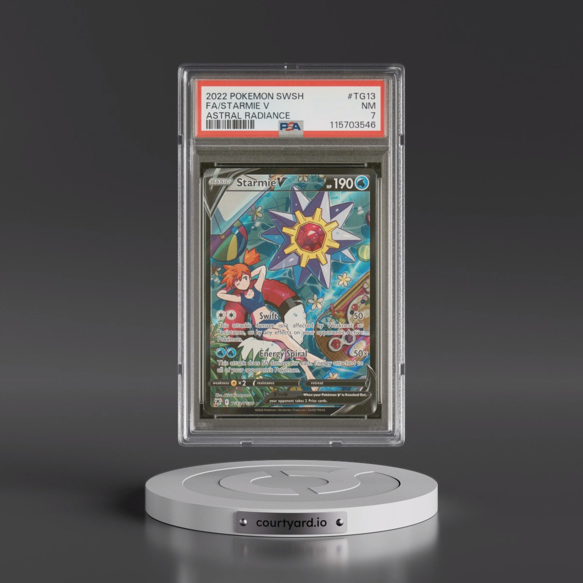2022 Pokémon Sword & Shield Astral Radiance #TG13 Starmie V - Holo Full Art (PSA 7 NM)