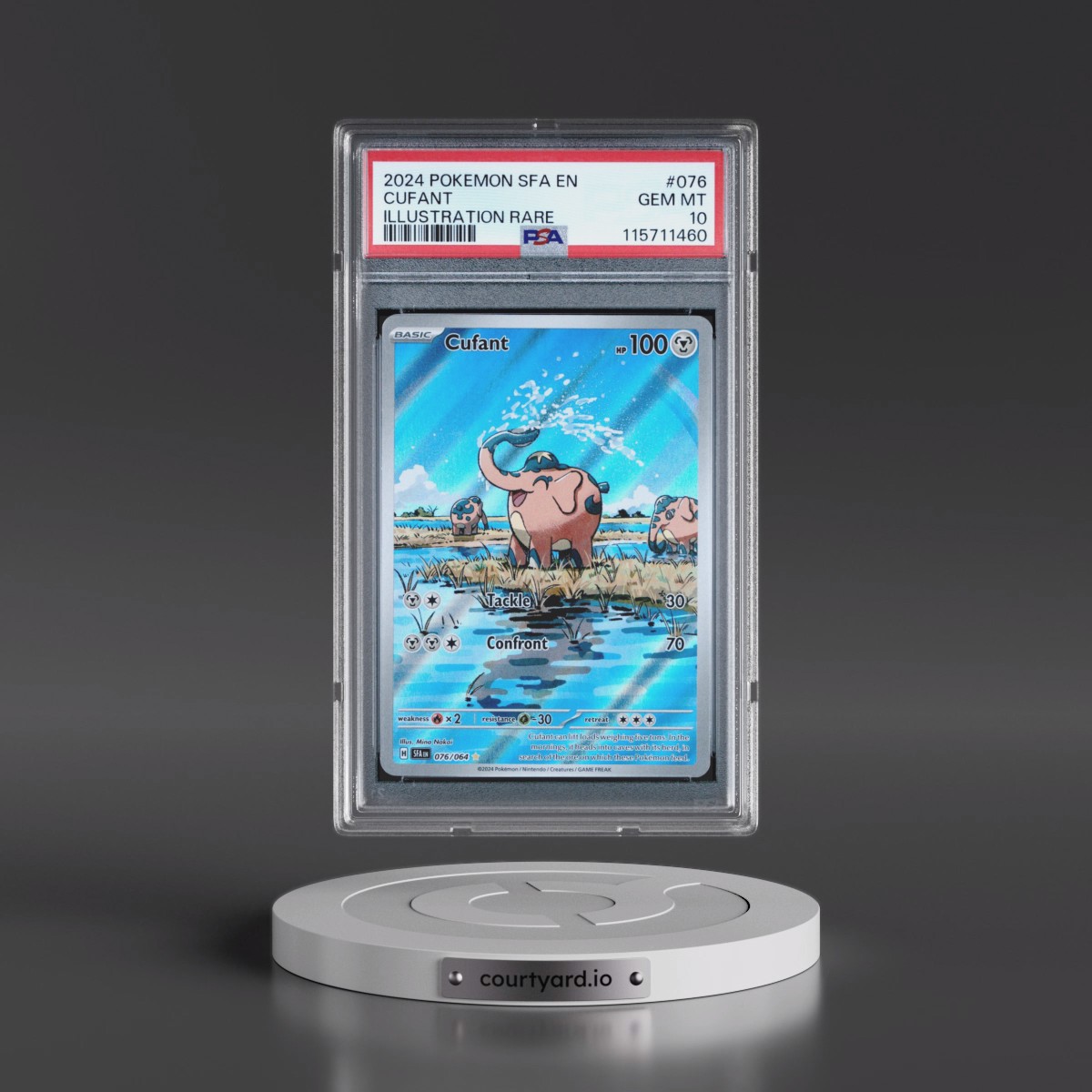 2024 Pokémon Sfa EN-Shrouded Fable #076 Cufant - Illustration Rare (PSA 10 GEM MINT)