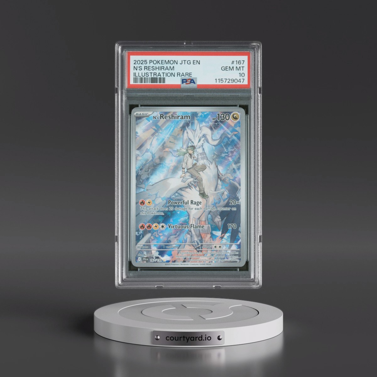 2025 Pokémon Jtg EN-Journey Together #167 N's Reshiram - Illustration Rare (PSA 10 GEM MINT)