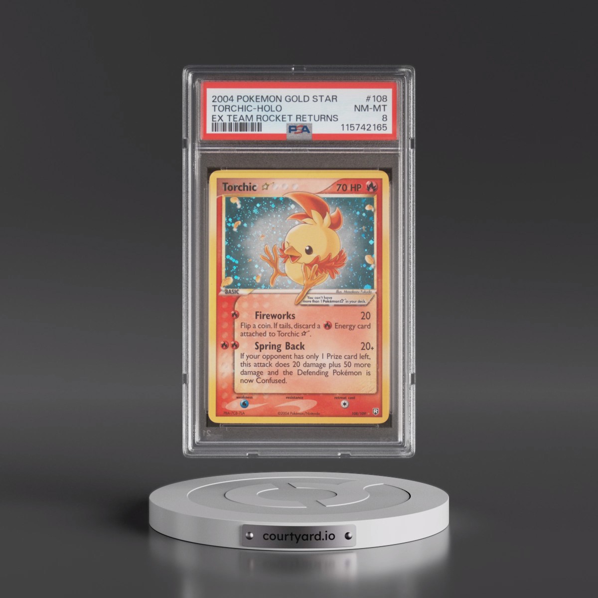 2004 Pokémon EX Team Rocket Returns #108 Torchic - Holo Gold Star (PSA 8 NM-MT)