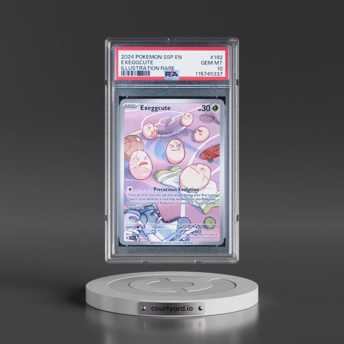 2024 Pokémon Ssp EN-Surging Sparks #192 Exeggcute - Illustration Rare (PSA 10 GEM MINT)