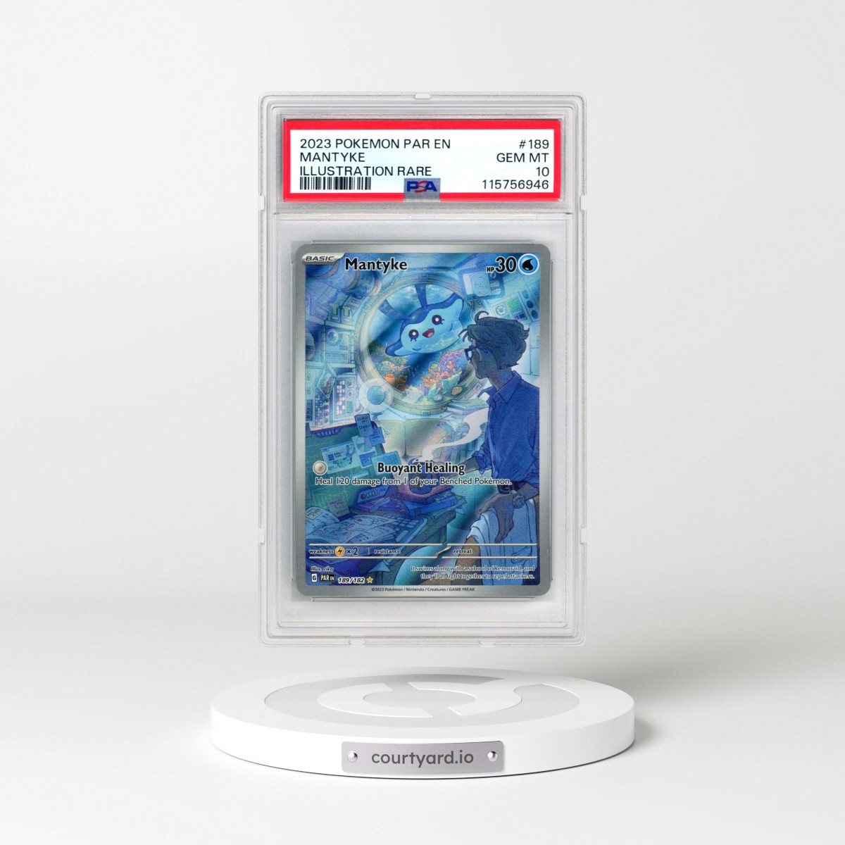 2023 Pokémon Par EN-Paradox Rift #189 Mantyke - Illustration Rare (PSA 10 GEM MINT)