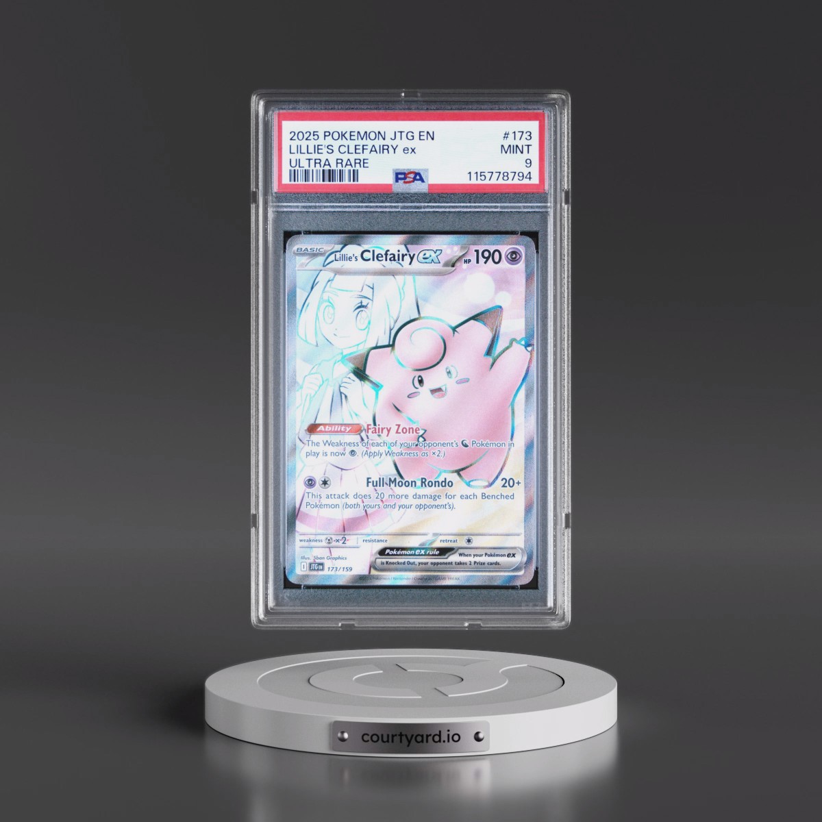 2025 Pokémon Jtg EN-Journey Together #173 Lillie's Clefairy EX - Holo Ultra Rare (PSA 9 MINT)