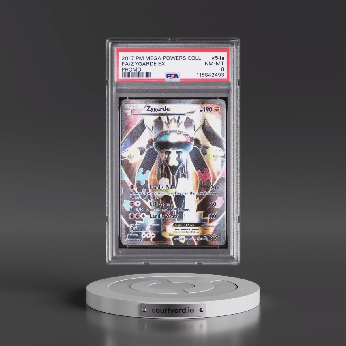 2017 Pokémon Mega Powers Collection Promo #54a Zygarde EX - Holo Full Art (PSA 8 NM-MT)