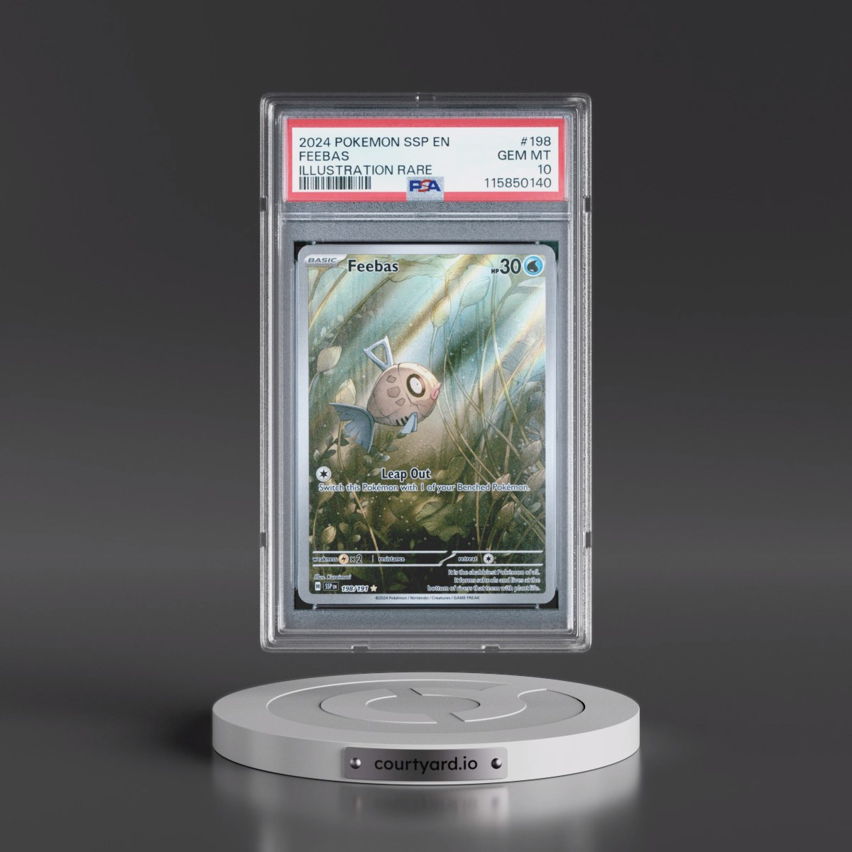 2024 Pokémon Ssp EN-Surging Sparks #198 Feebas - Illustration Rare (PSA 10 GEM MINT)