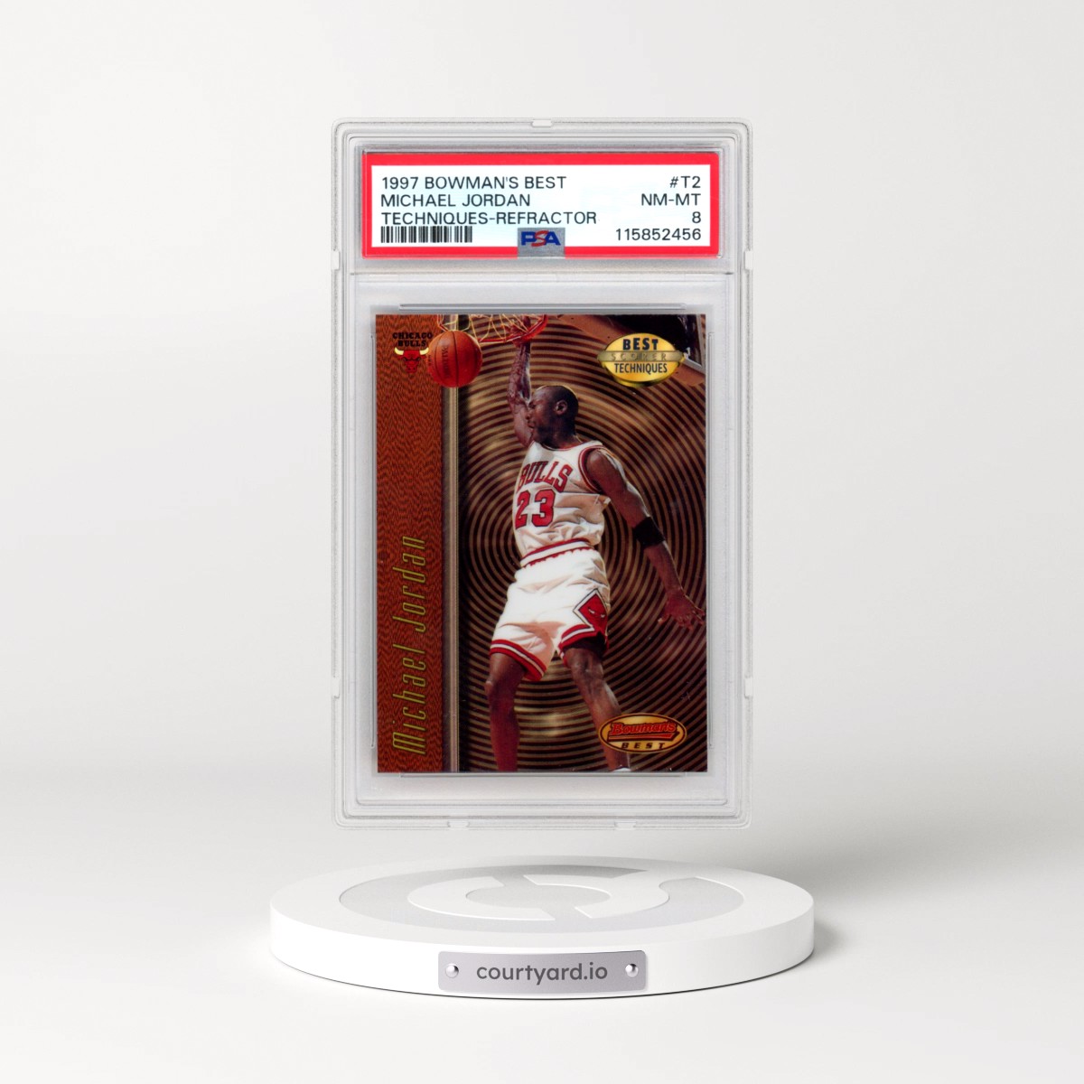 1997 Bowman's Best Techniques #T2 Michael Jordan - Refractor (PSA 8 NM-MT)