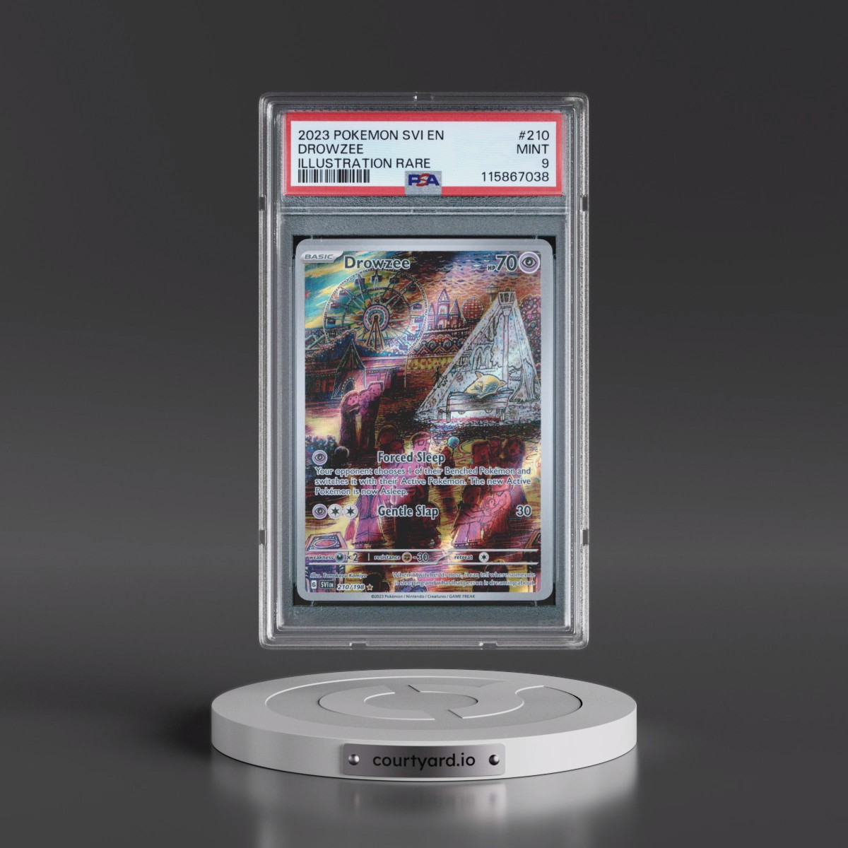 2023 Pokémon Svi EN-Scarlet & Violet #210 Drowzee - Illustration Rare (PSA 9 MINT)