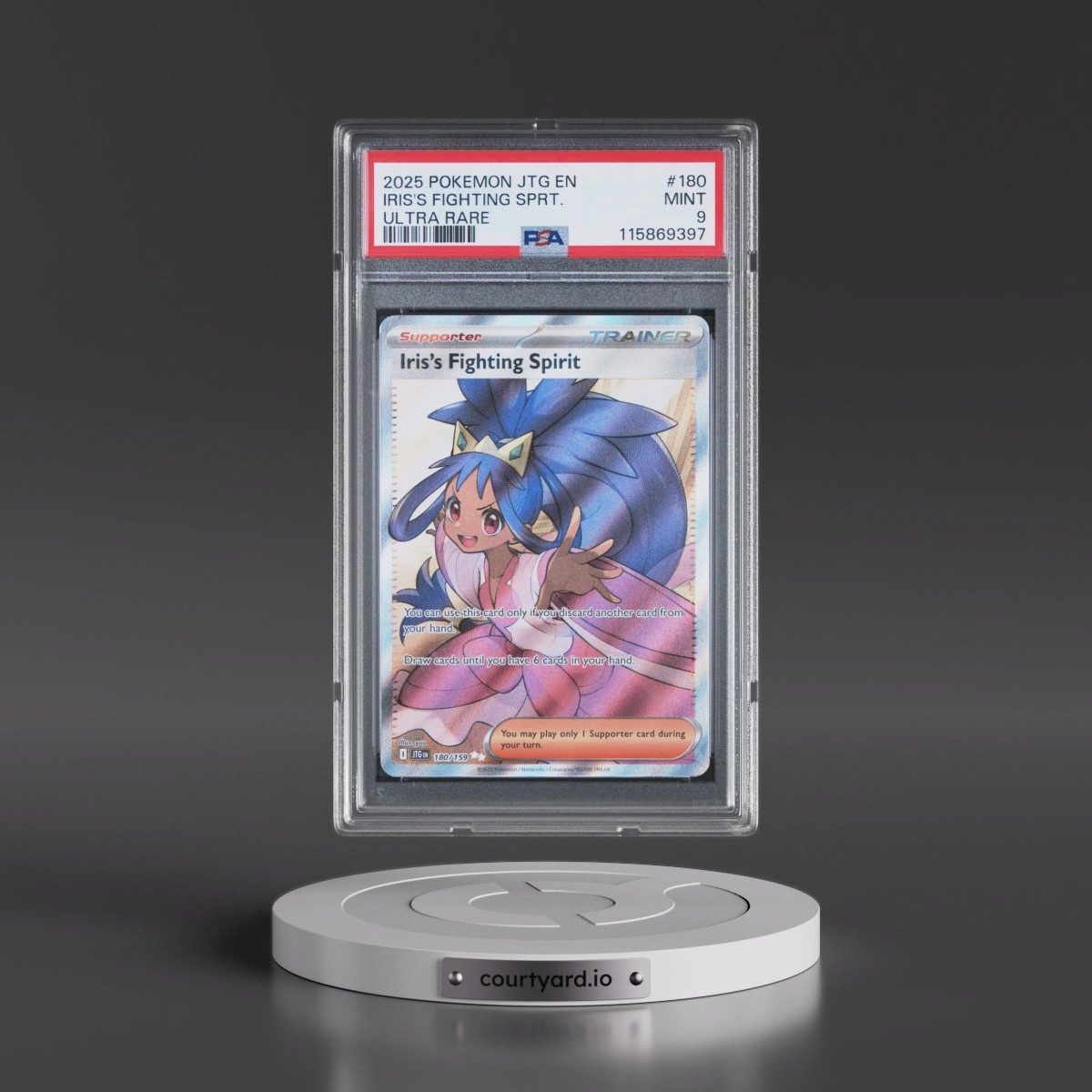 2025 Pokémon Jtg EN-Journey Together #180 Iris's Fighting Spirit - Ultra Rare (PSA 9 MINT)