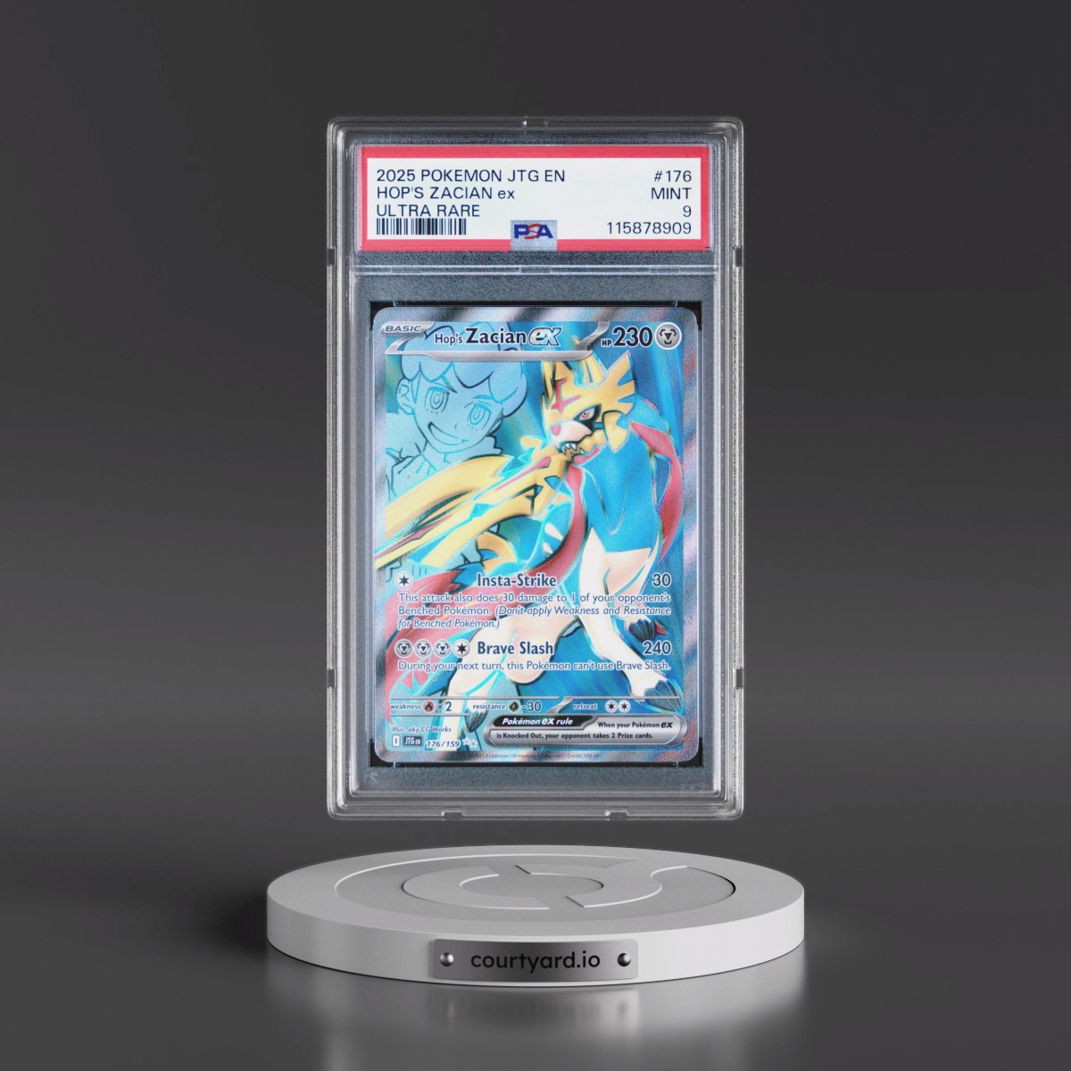 2025 Pokémon Jtg EN-Journey Together #176 Hop's Zacian EX - Holo Ultra Rare (PSA 9 MINT)