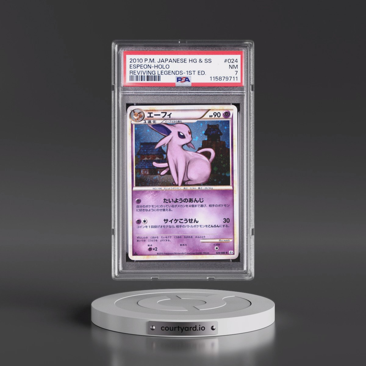 2010 Pokémon Reviving Legends #024 Espeon - 1st Edition Holo (PSA 7 NM)