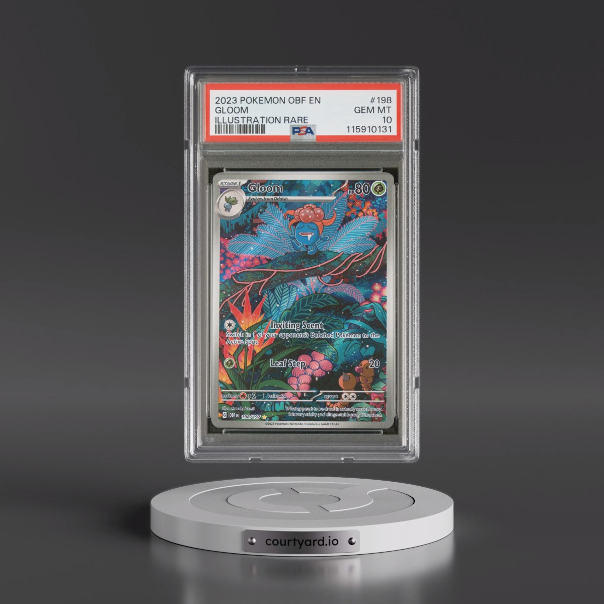 2023 Pokémon Obf EN-Obsidian Flames #198 Gloom - Illustration Rare (PSA 10 GEM MINT)