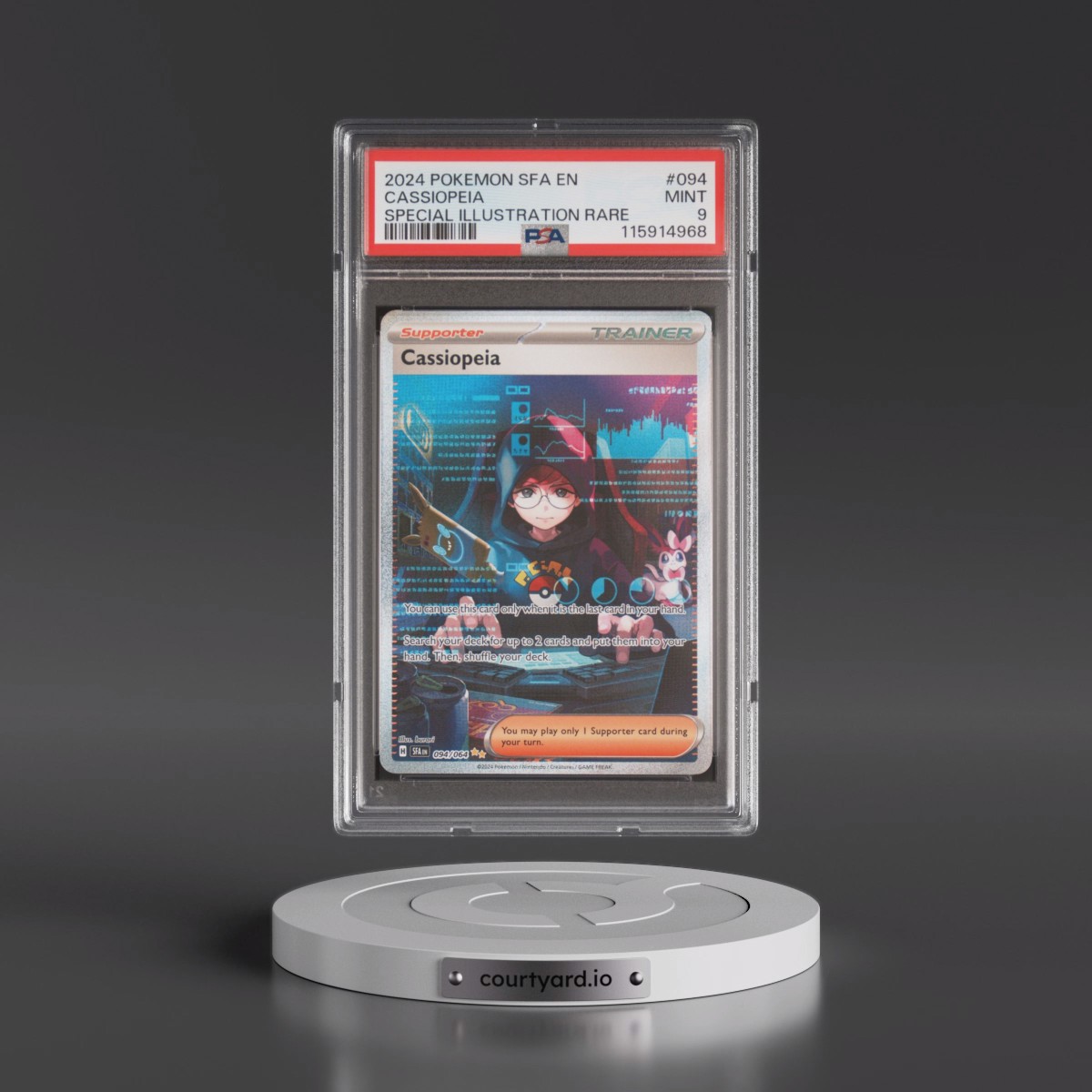 2024 Pokémon Sfa EN-Shrouded Fable #094 Cassiopeia - Special Illustration Rare (PSA 9 MINT)