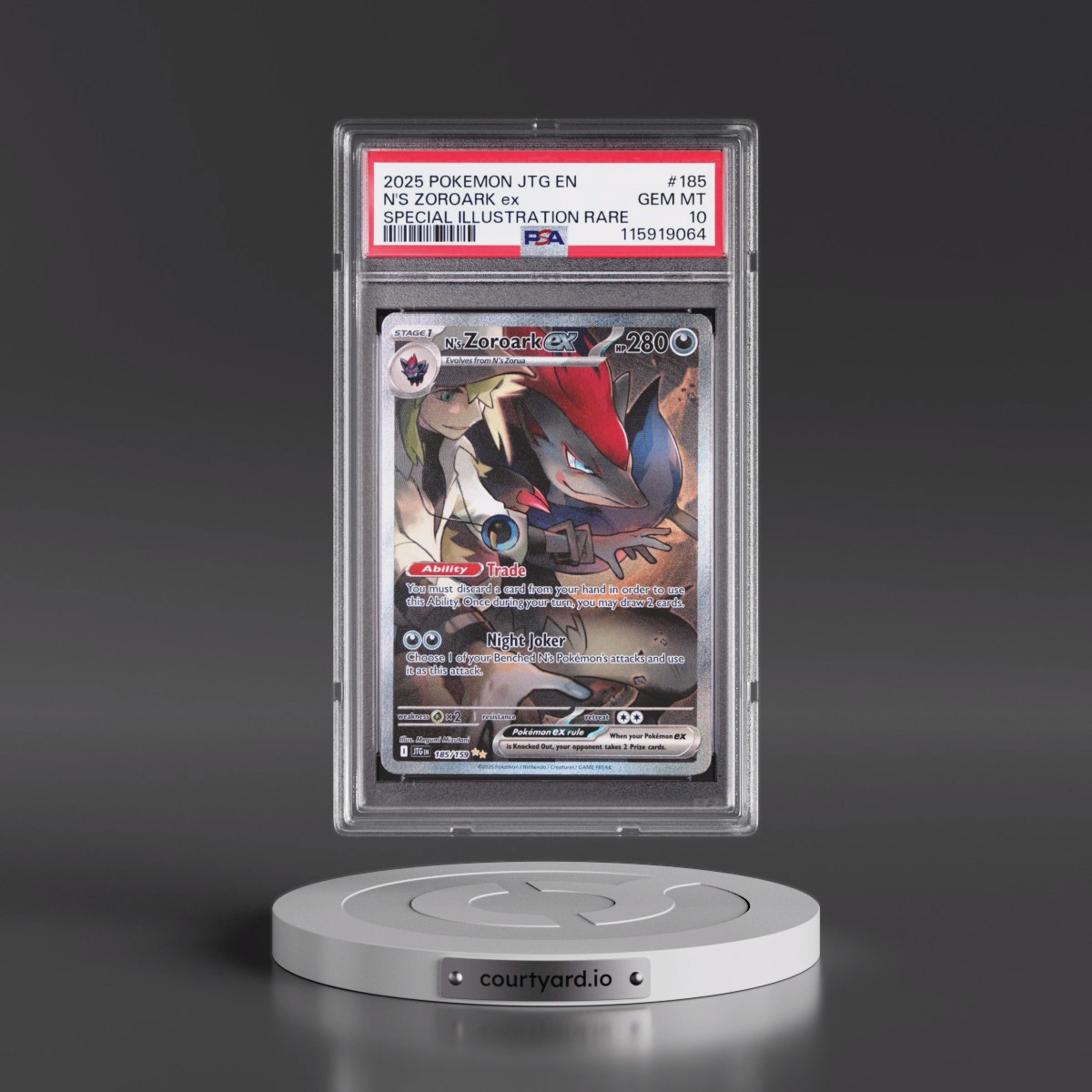 2025 Pokémon Jtg EN-Journey Together #185 N's Zoroark EX - Holo Special Illustration Rare (PSA 10 GEM MINT)
