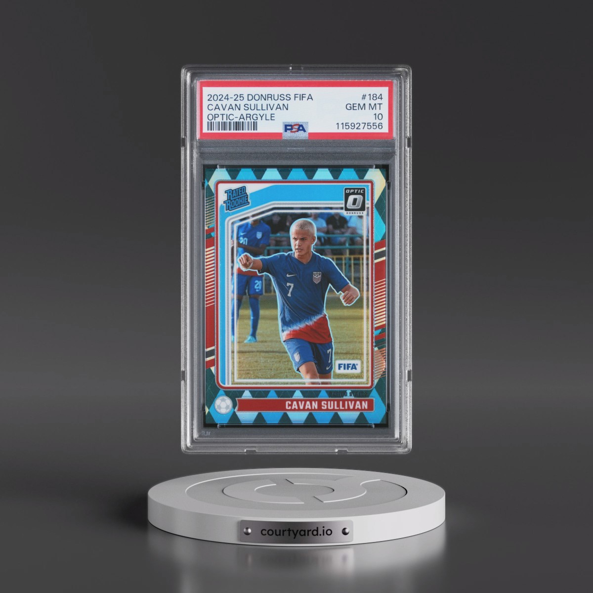 2024-25 Panini Donruss FIFA #184 Cavan Sullivan - Optic-Argyle (PSA 10 GEM MINT)
