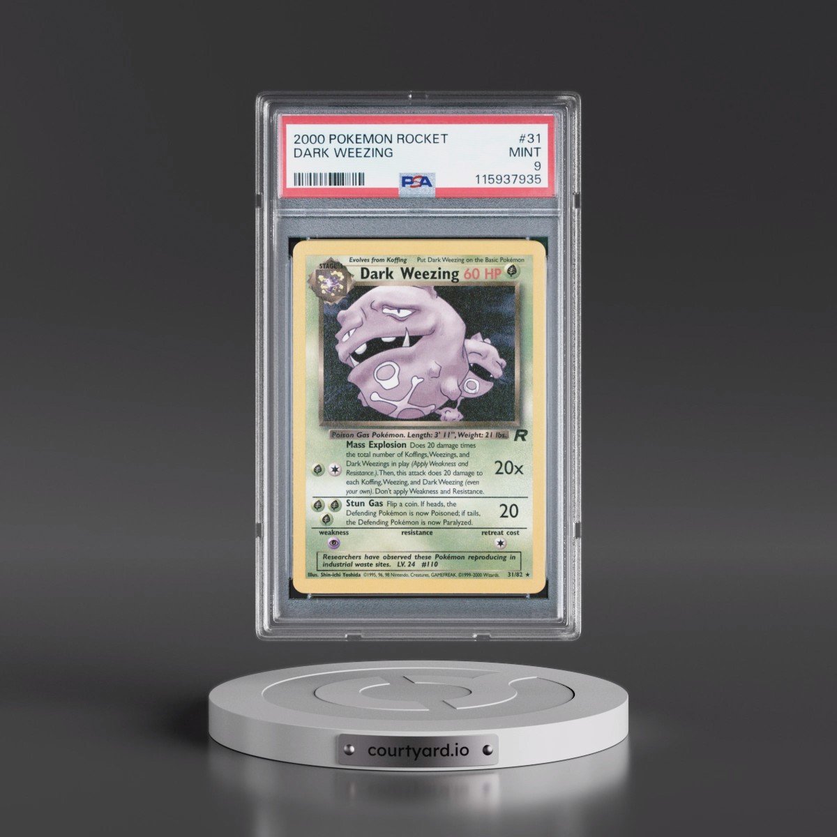 2000 Pokémon Rocket #31 Dark Weezing (PSA 9 MINT)