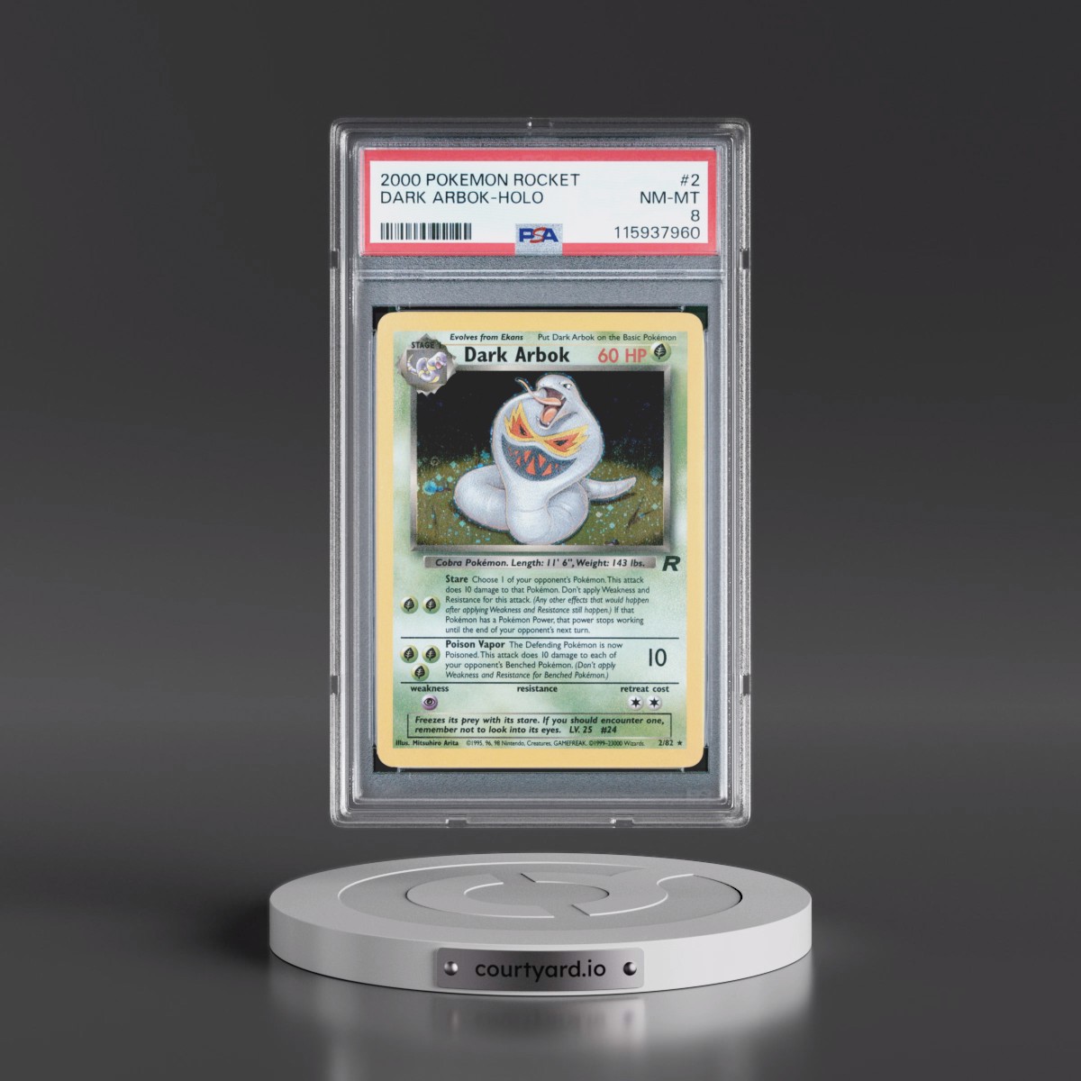2000 Pokémon Rocket #2 Dark Arbok - Holo (PSA 8 NM-MT)