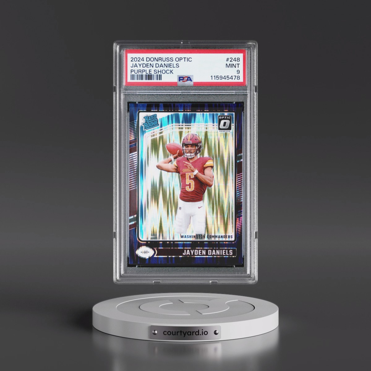 2024 Panini Donruss Optic #248 Jayden Daniels - Purple Shock (PSA 9 MINT)