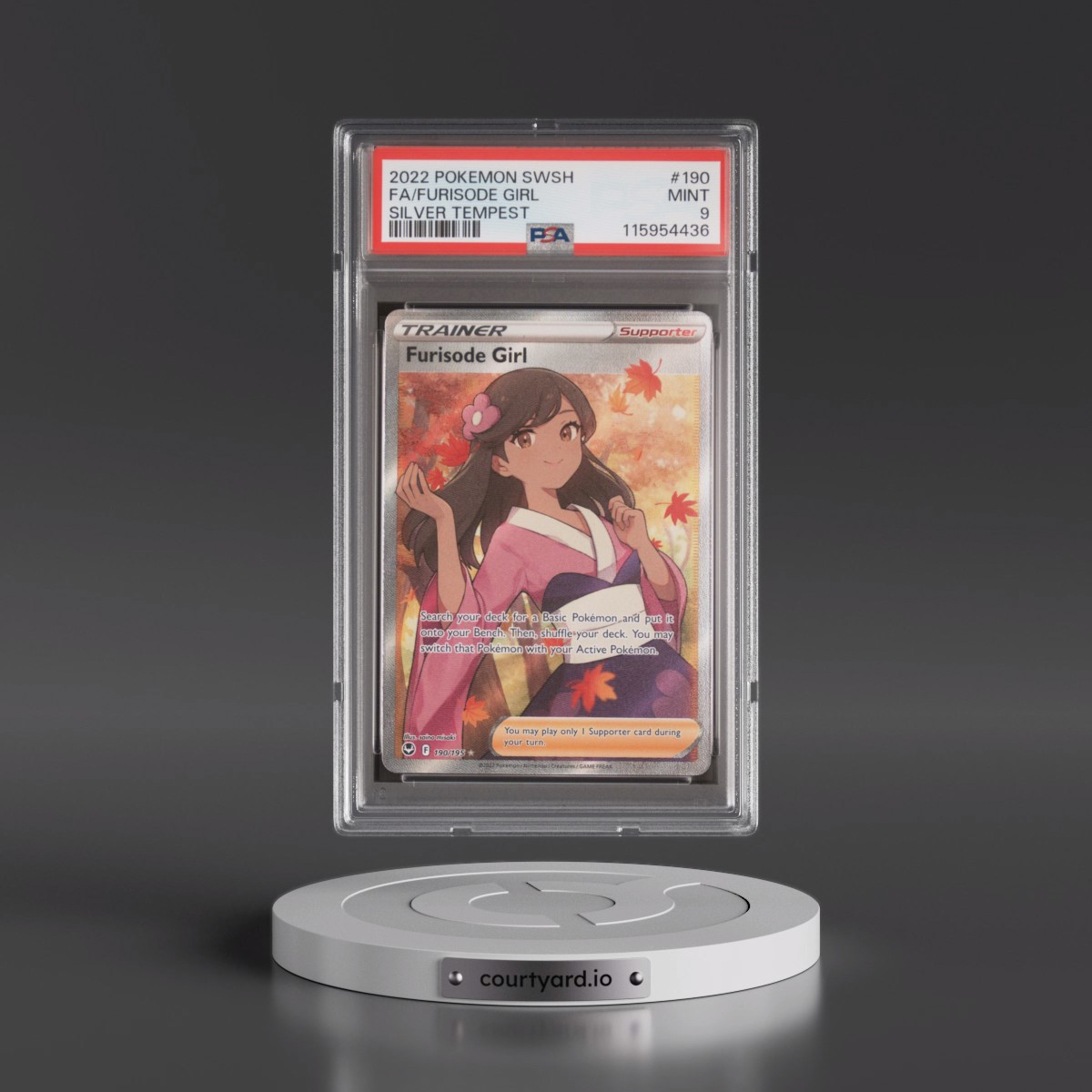 2022 Pokémon Sword & Shield Silver Tempest #190 Furisode Girl - Full Art (PSA 9 MINT)