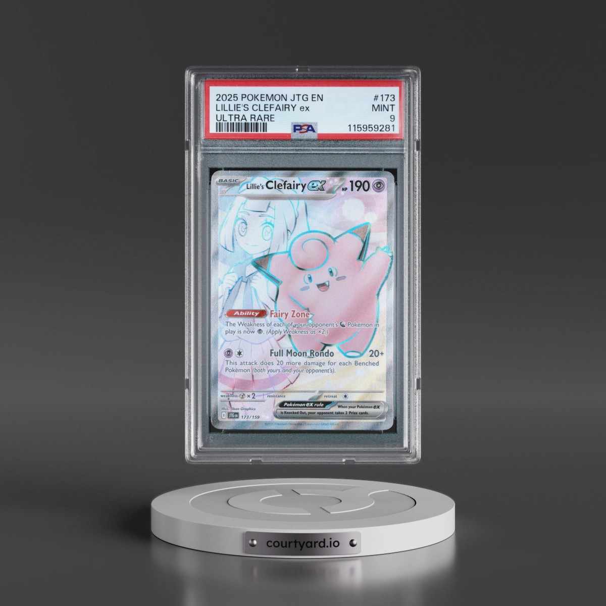 2025 Pokémon Jtg EN-Journey Together #173 Lillie's Clefairy EX - Holo Ultra Rare (PSA 9 MINT)