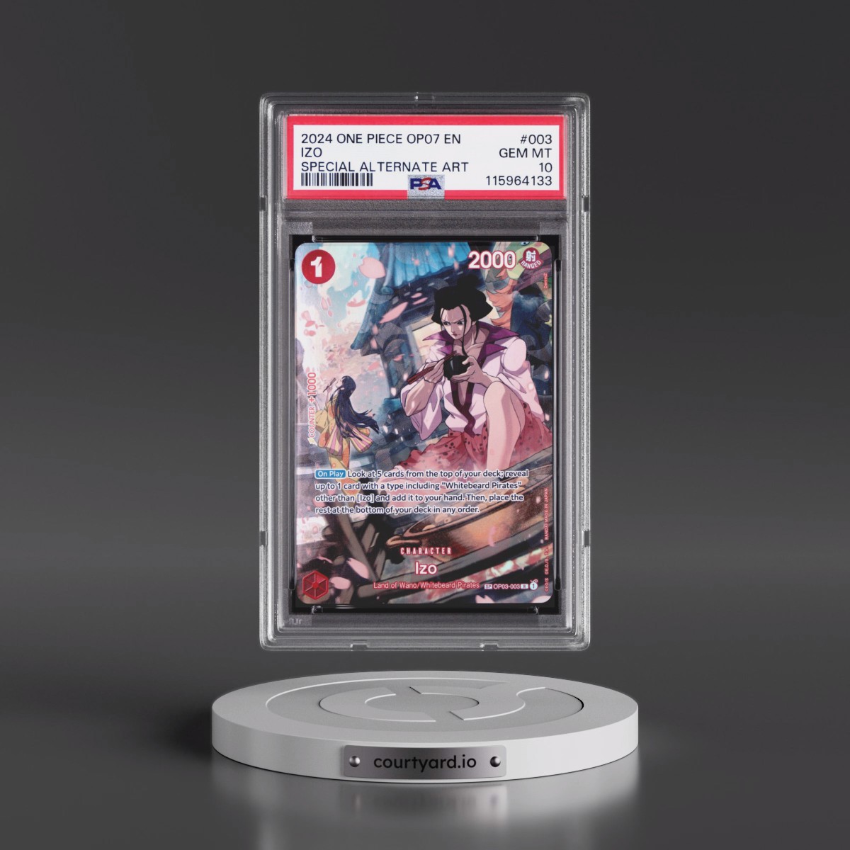 2024 One Piece OP07-500 Years in the Future #003 Izo - Special Alternate Art (PSA 10 GEM MINT)