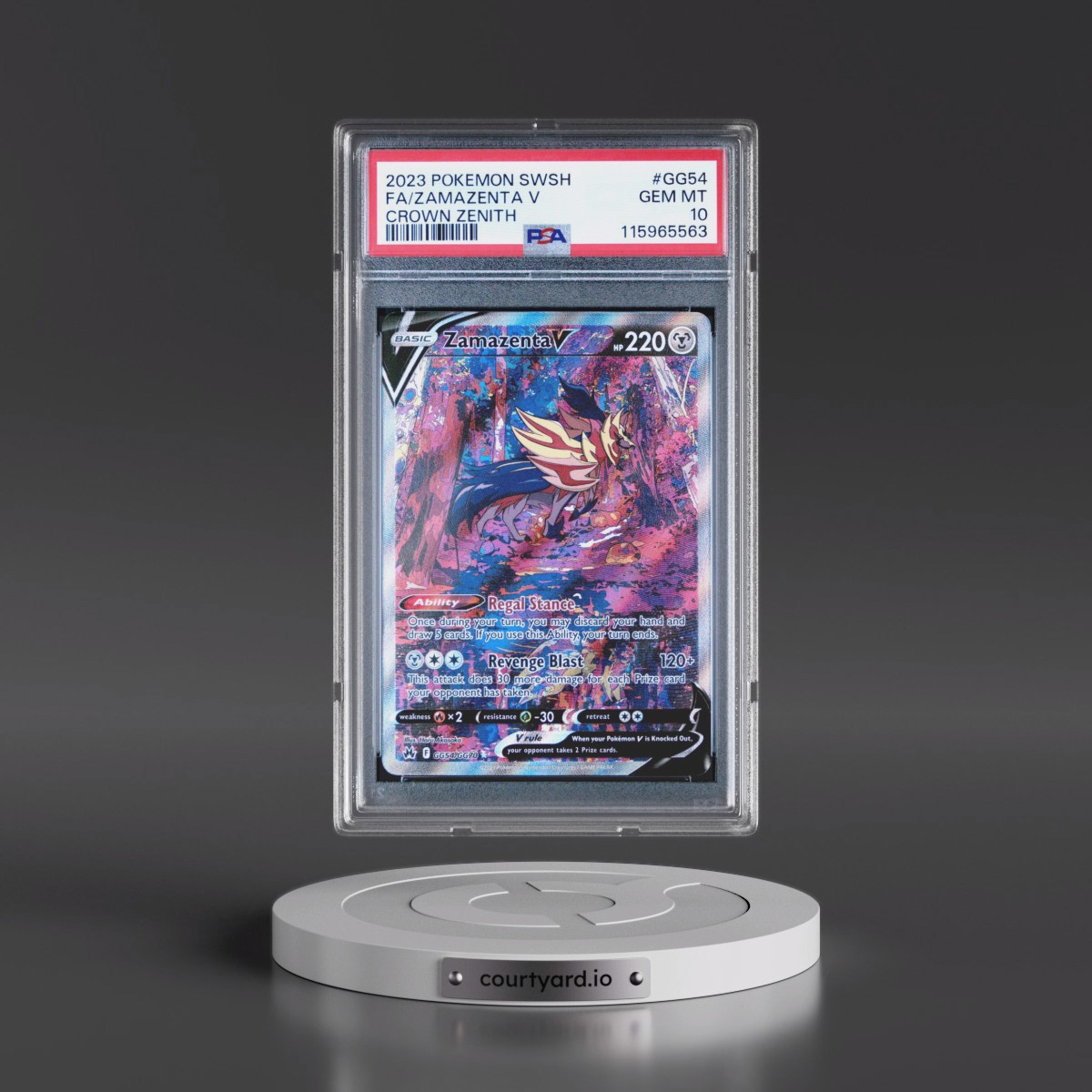 2023 Pokémon Sword and Shield Crown Zenith #GG54 Zamazenta V - Holo Full Art (PSA 10 GEM MINT)