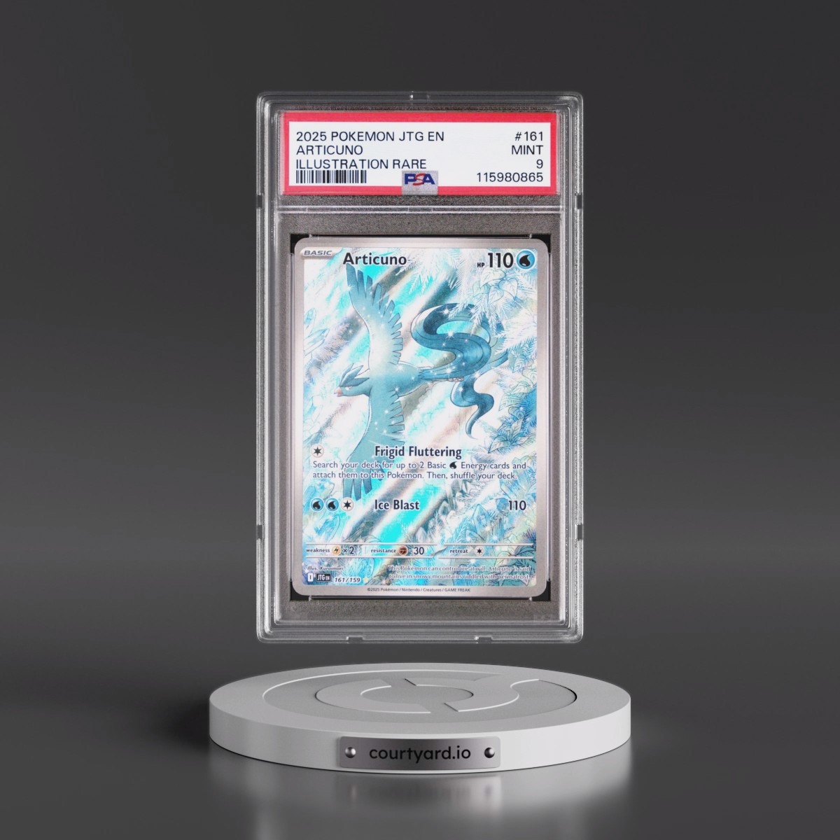 2025 Pokémon Jtg EN-Journey Together #161 Articuno - Illustration Rare (PSA 9 MINT)