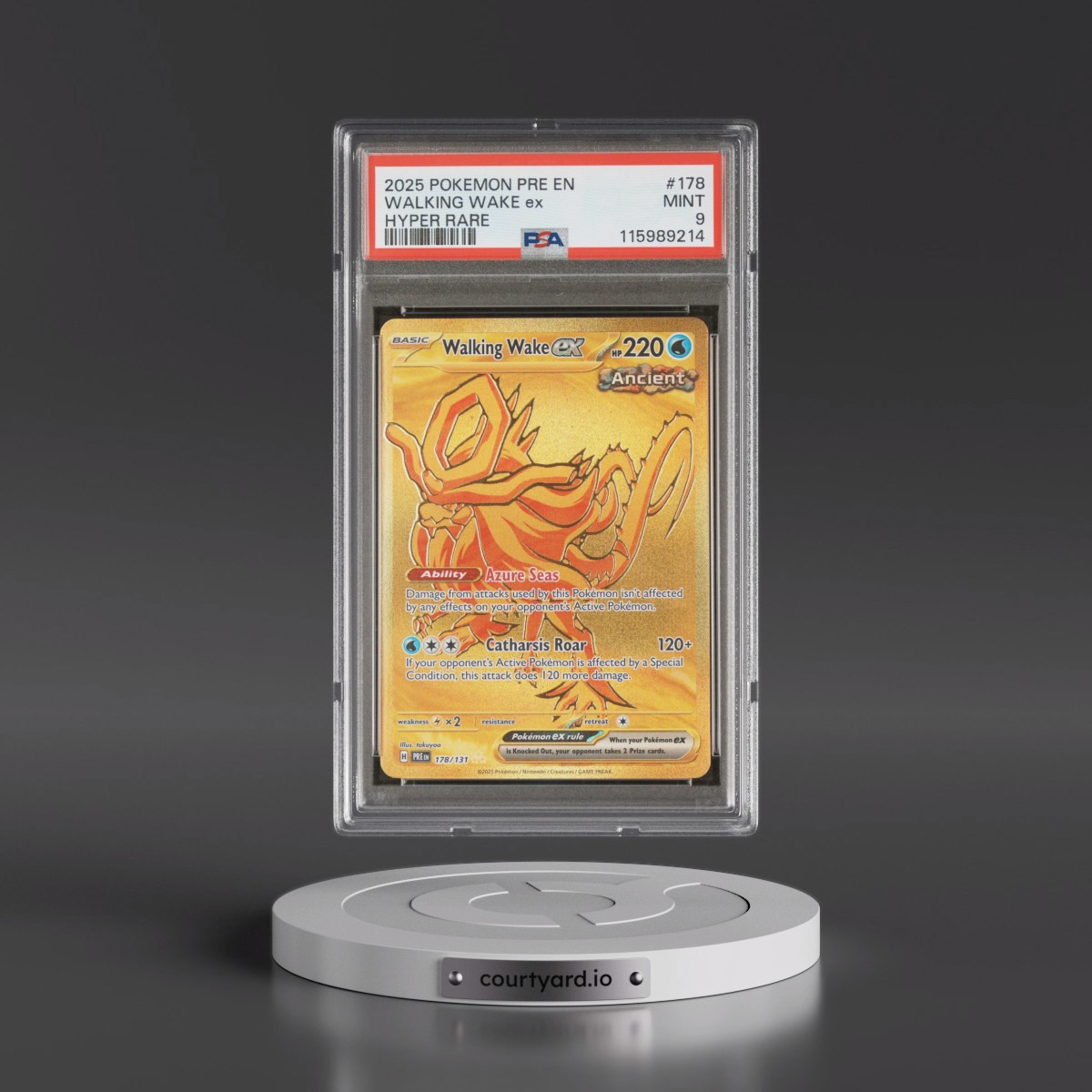 2025 Pokémon Pre EN-Prismatic Evolutions #178 Walking Wake EX - Holo Hyper Rare (PSA 9 MINT)