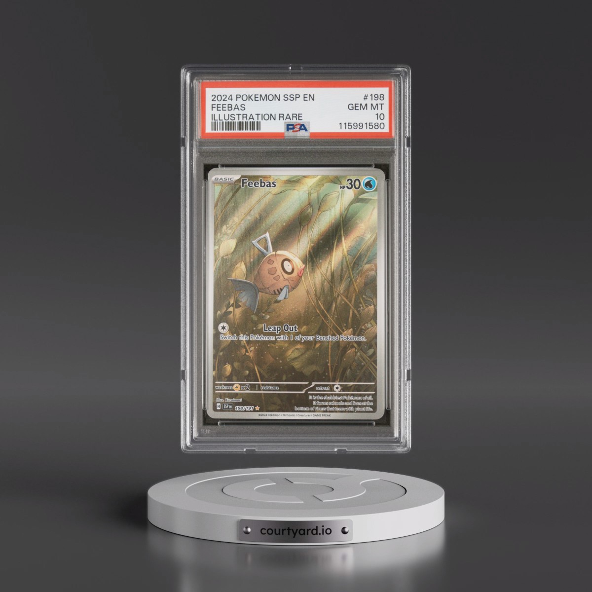 2024 Pokémon Ssp EN-Surging Sparks #198 Feebas - Illustration Rare (PSA 10 GEM MINT)
