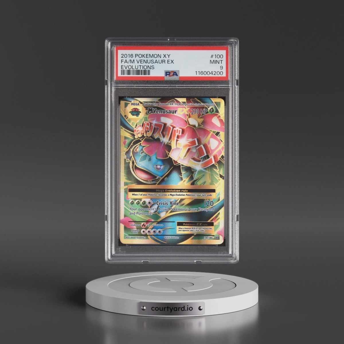2016 Pokémon XY Evolutions #100 M Venusaur EX - Holo Full Art (PSA 9 MINT)