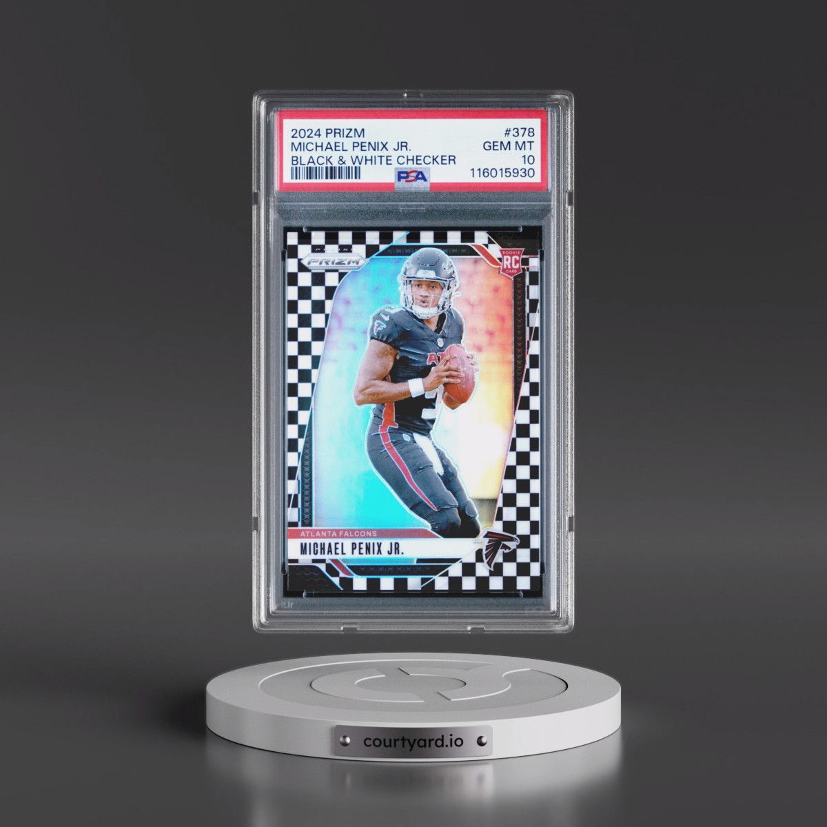 2024 Panini Prizm #378 Michael Penix Jr. - Black & White Checker (PSA 10 GEM MINT)