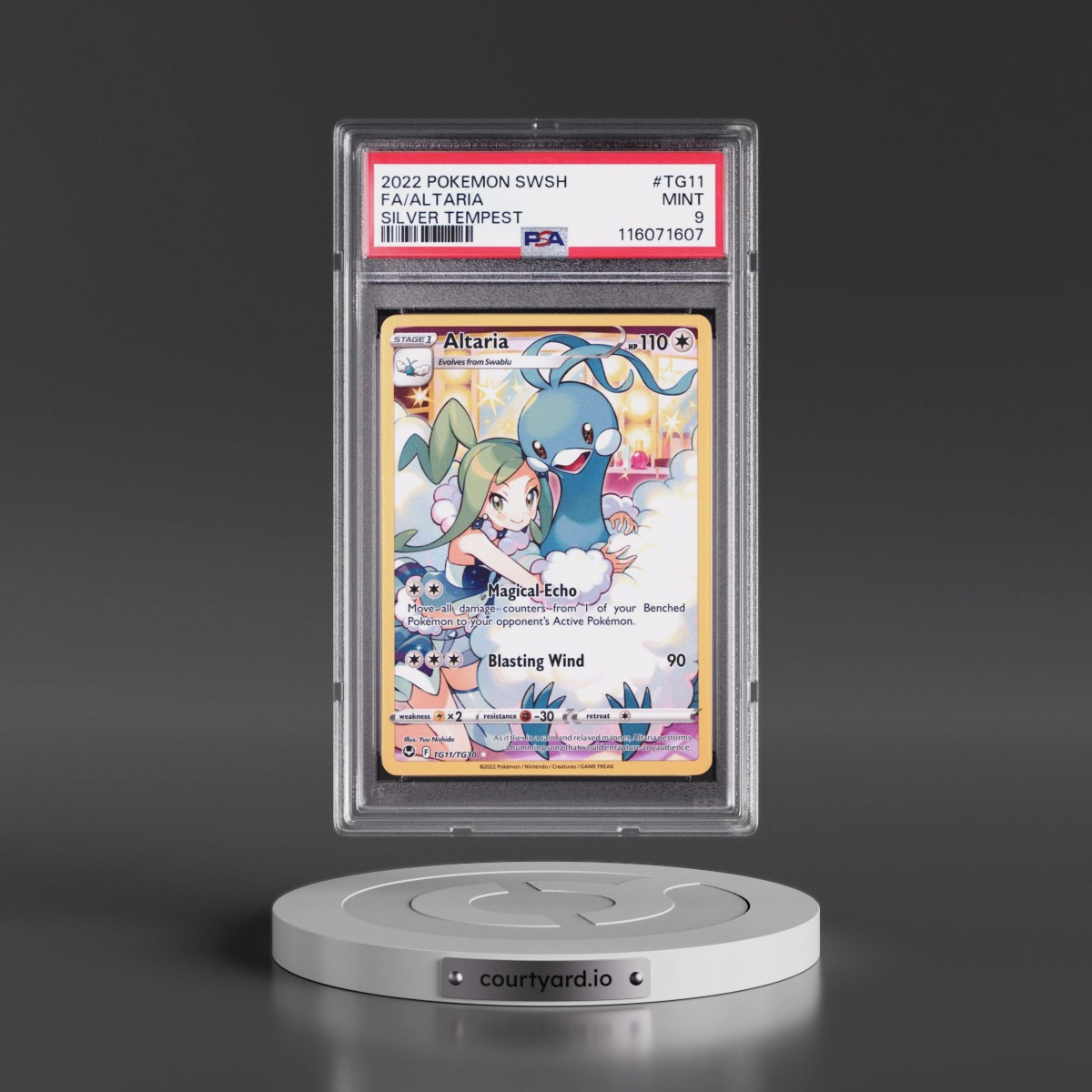 2022 Pokémon Sword & Shield Silver Tempest #TG11 Altaria - Full Art (PSA 9 MINT)