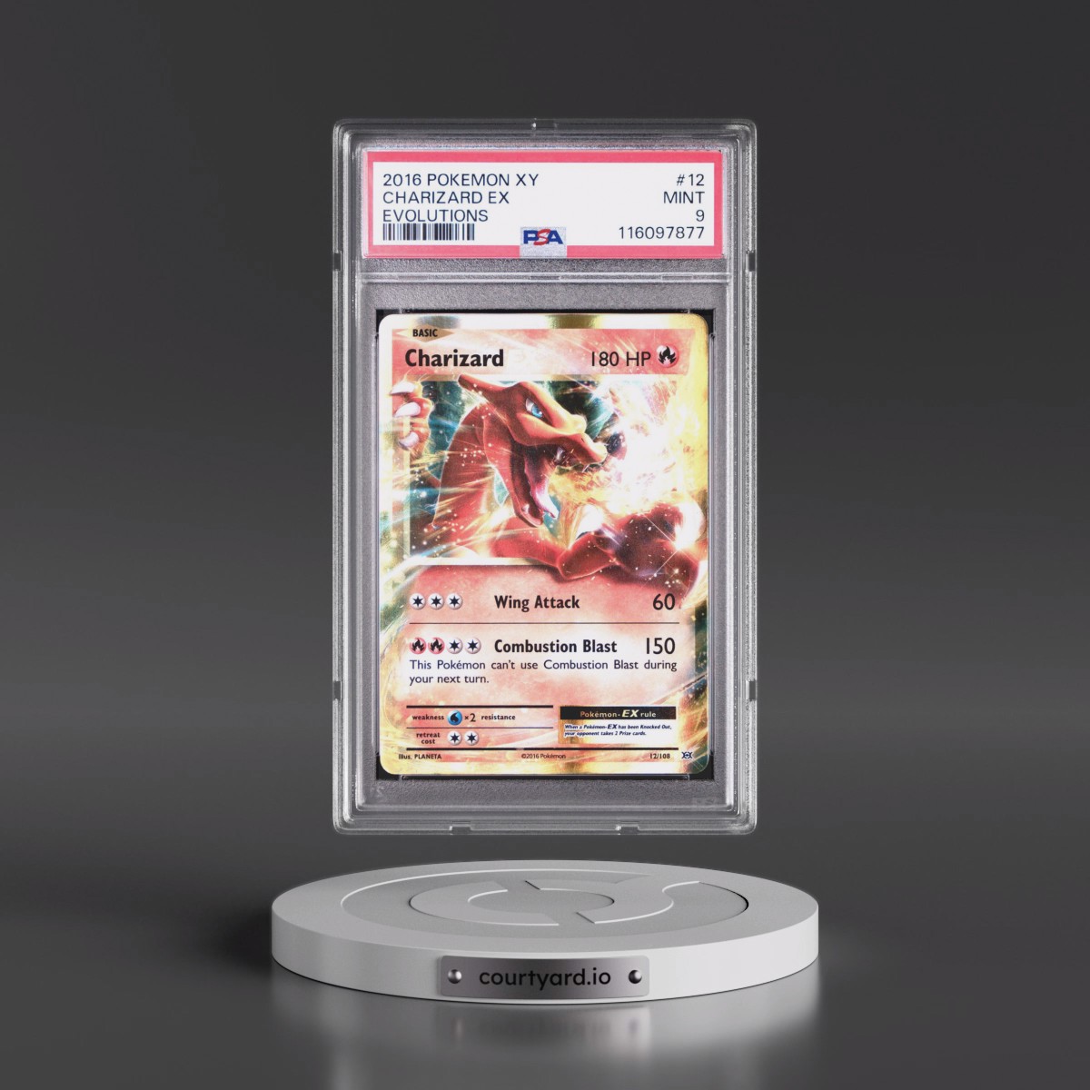 2016 Pokémon XY Evolutions #12 Charizard EX - Holo (PSA 9 MINT)