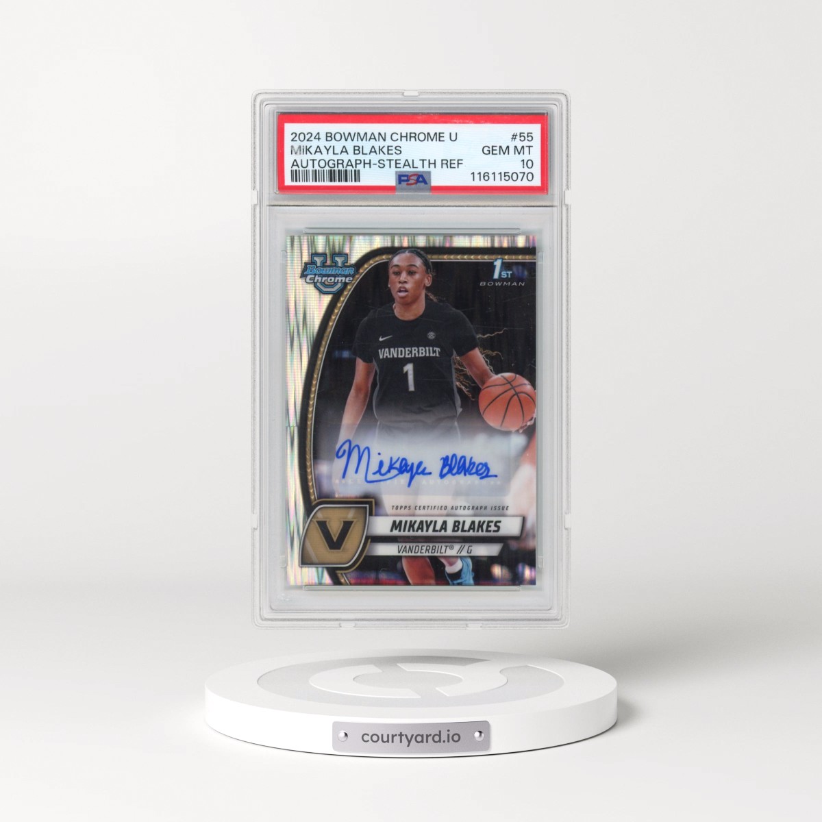 2024 Bowman Chrome University Mikayla Blakes - Autograph-Stealth Refractor #55 PSA 10