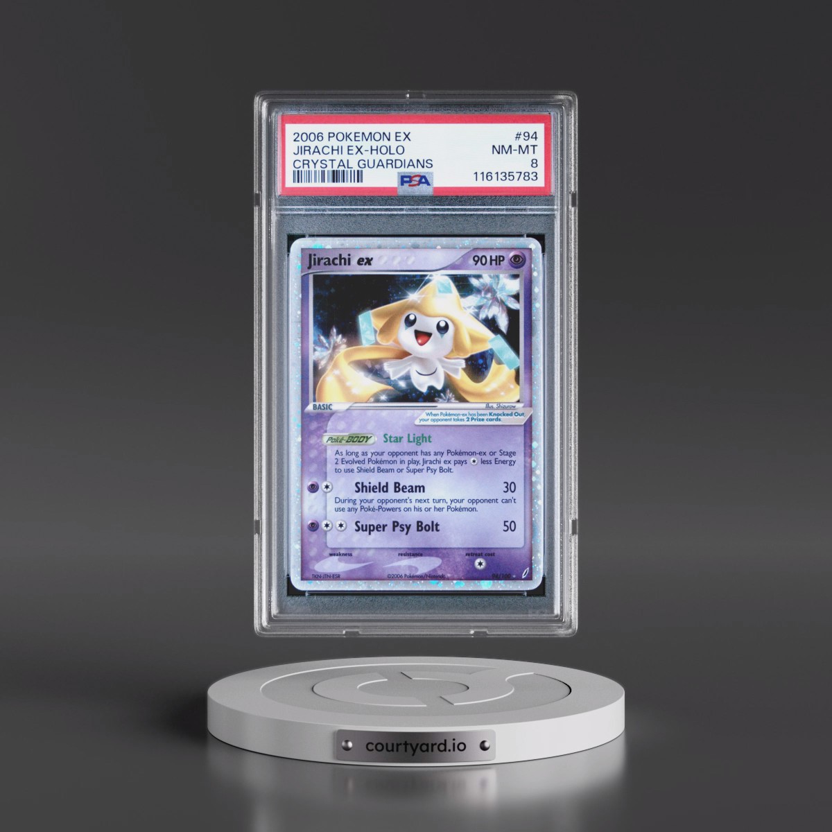 2006 Pokémon EX Crystal Guardians #94 Jirachi EX - Holo Holo (PSA 8 NM-MT)