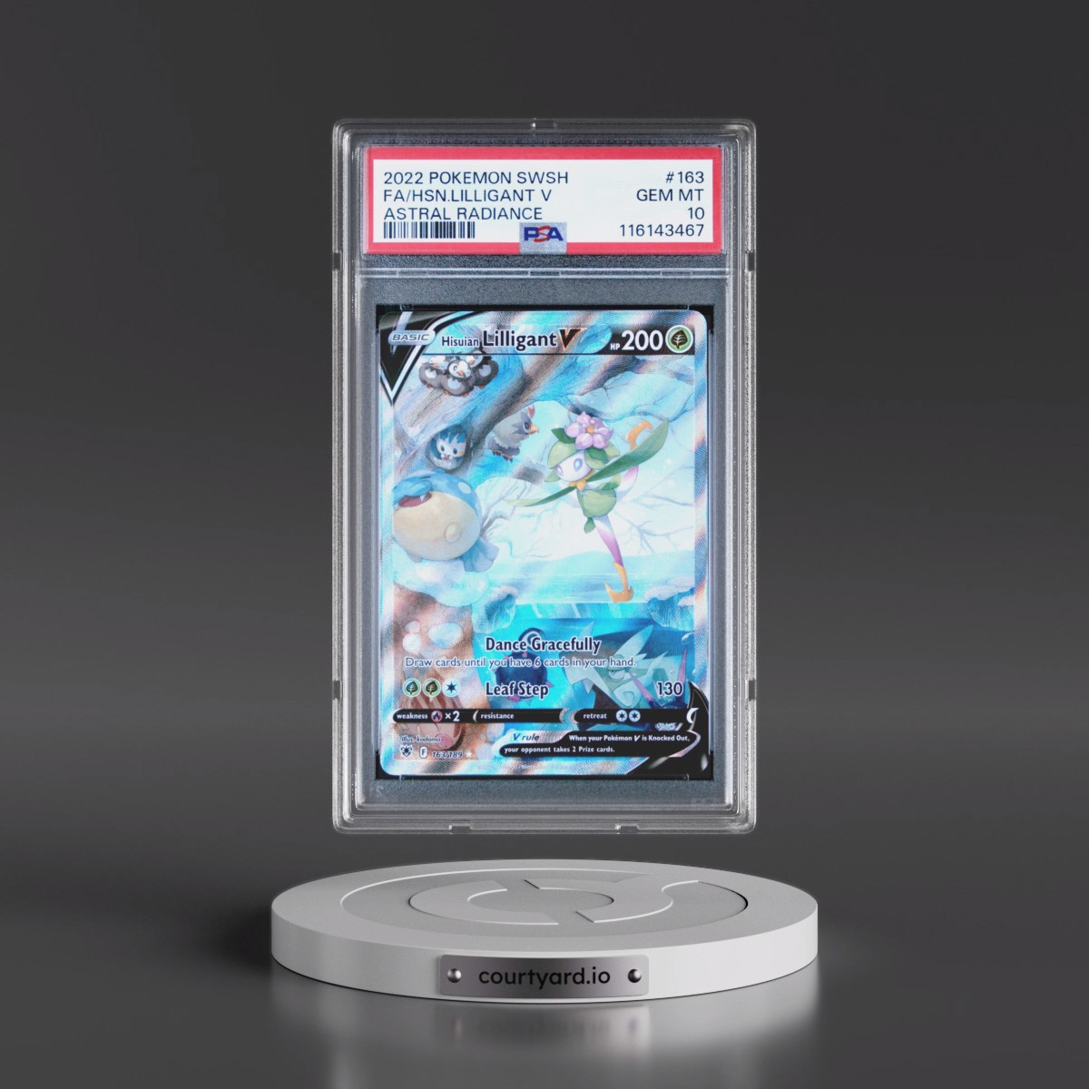 2022 Pokémon Sword & Shield Astral Radiance #163 Hisuian Lilligant V - Holo Full Art (PSA 10 GEM MINT)