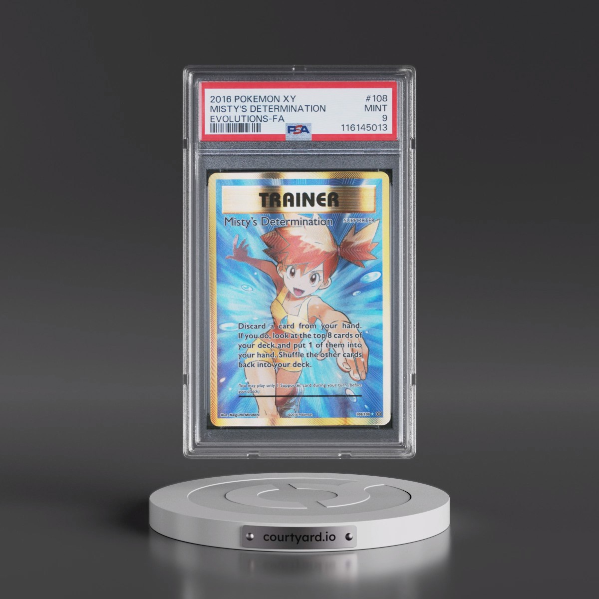 2016 Pokémon XY Evolutions #108 Misty's Determination - Full Art (PSA 9 MINT)