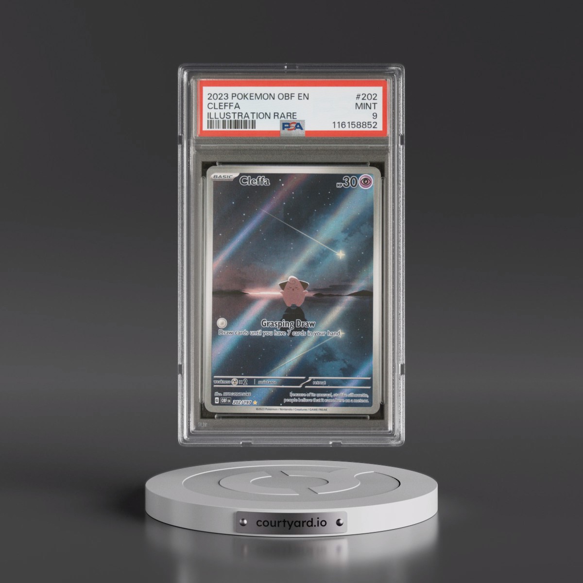 2023 Pokémon Obf EN-Obsidian Flames #202 Cleffa - Illustration Rare (PSA 9 MINT)