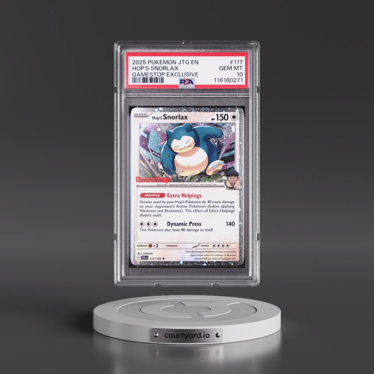 2025 Pokémon Jtg EN-Journey Together #117 Hop's Snorlax - Gamestop Exclusive (PSA 10 GEM MINT)