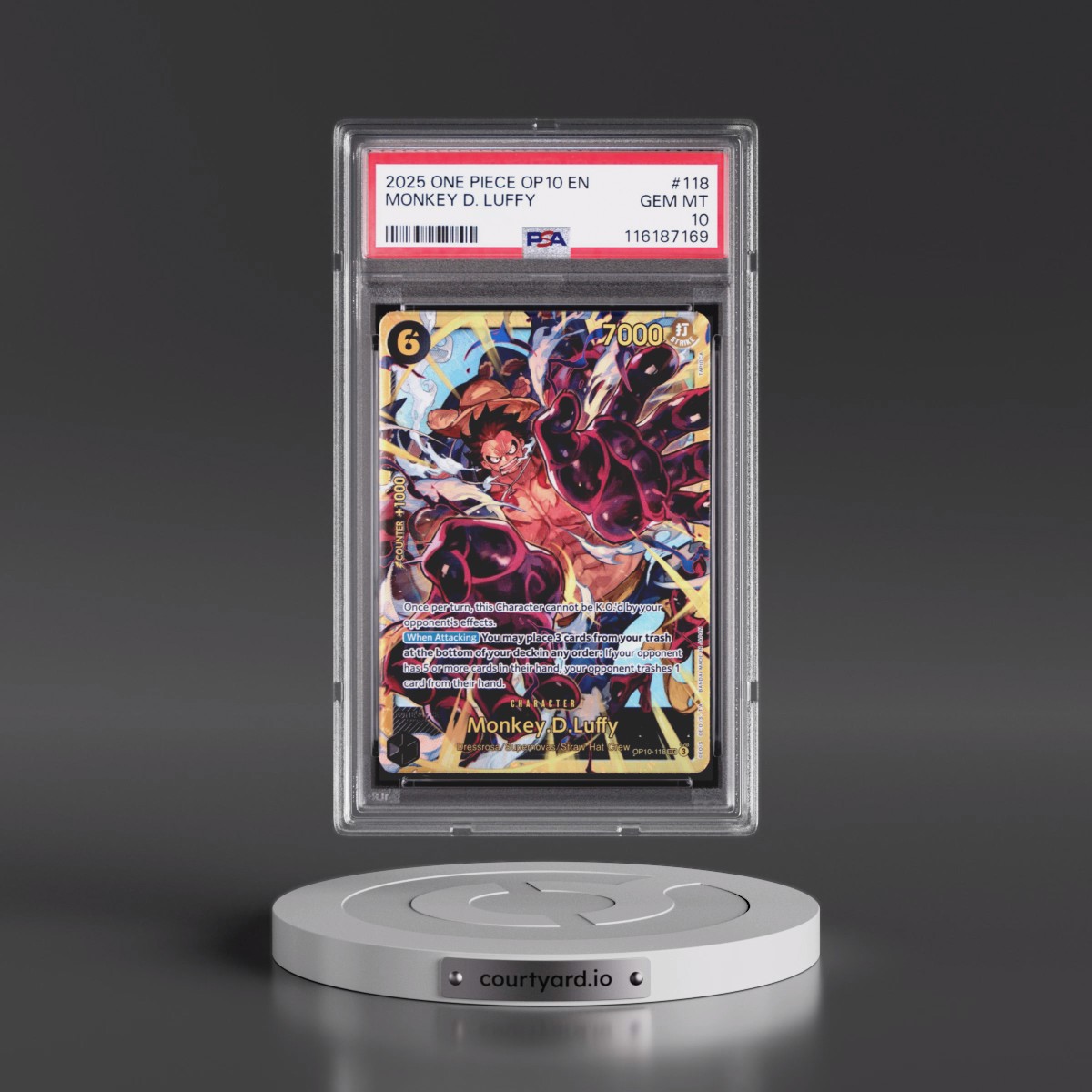 2025 One Piece OP10-Royal Blood #118 Monkey D. Luffy (PSA 10 GEM MINT)