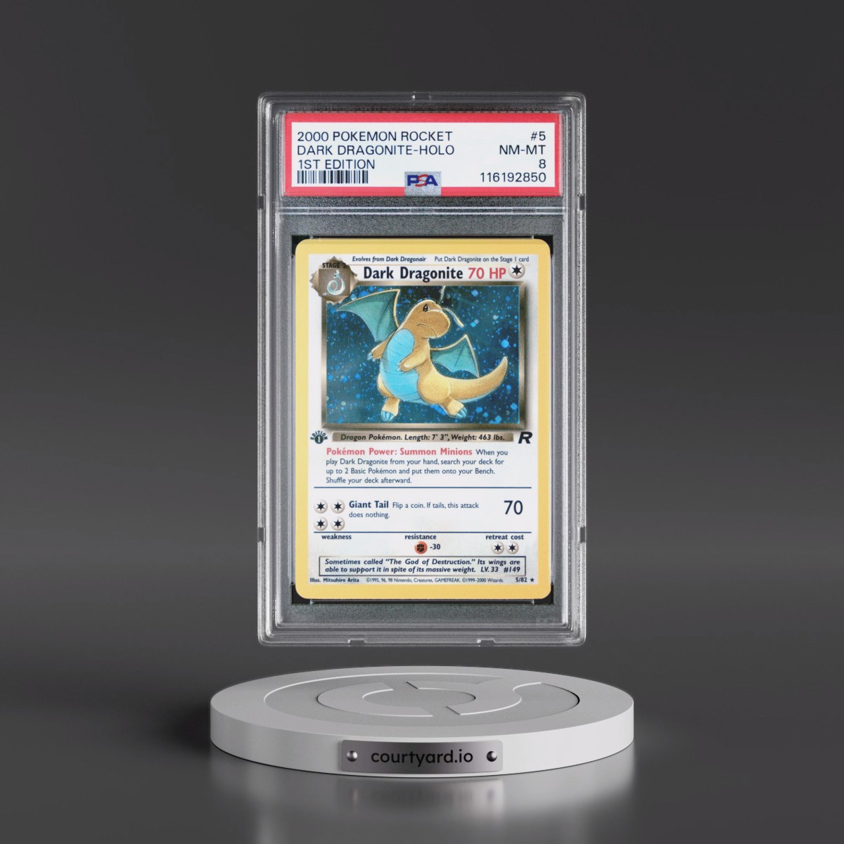 2000 Pokémon Rocket Dark Dragonite - 1st Edition Holo #5 PSA 8