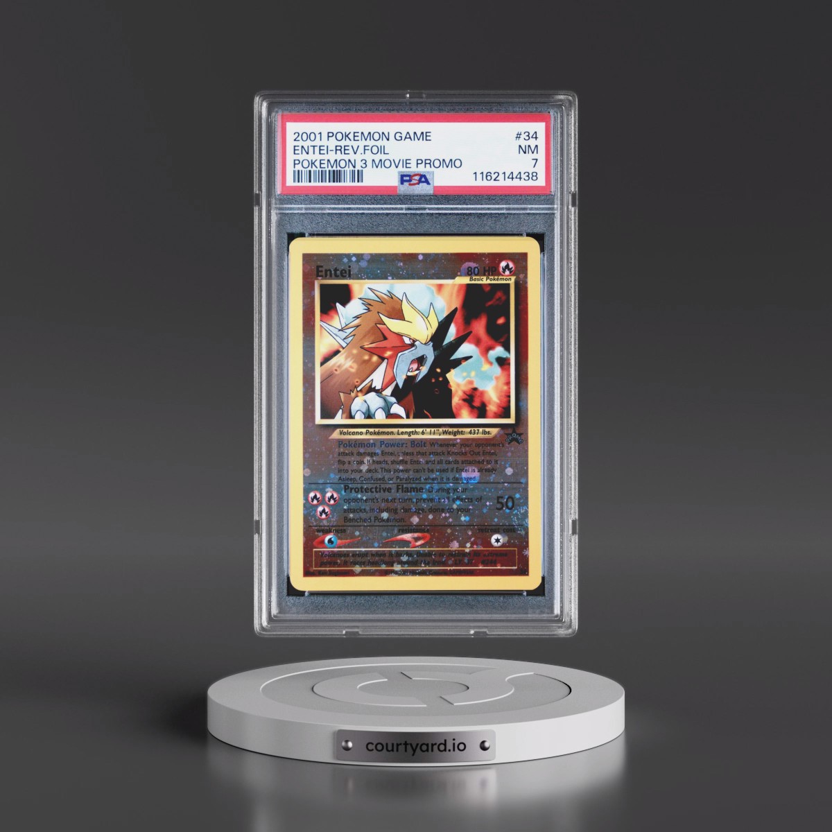 2001 Pokémon Game Movie #34 Entei - Reverse Foil Pokemon 3 Movie Promo (PSA 7 NM)