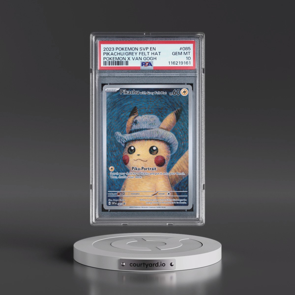 2023 Pokémon Svp EN-SV Black Star Promo Pikachu With Grey Felt Hat - Pokemon X Van Gogh #085 PSA 10