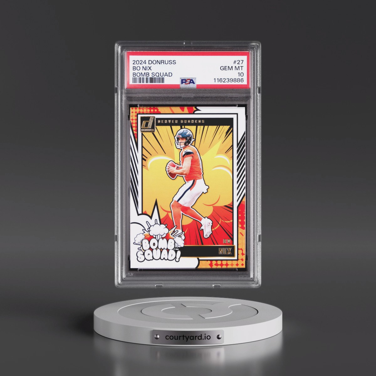 2024 Panini Donruss Bomb Squad #27 Bo Nix (PSA 10 GEM MINT)