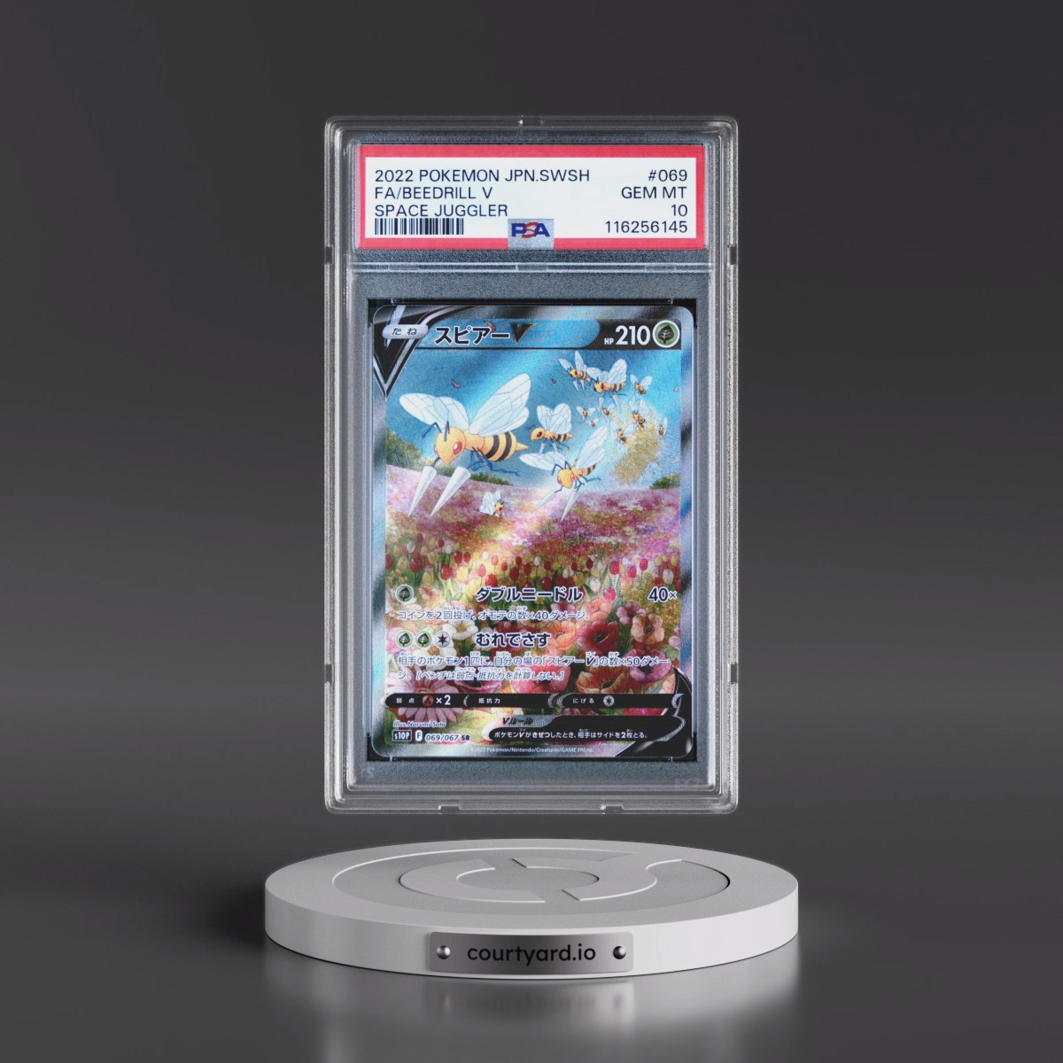 2022 Pokémon Sword & Shield Space Juggler #069 Beedrill V - Holo Full Art (PSA 10 GEM MINT)